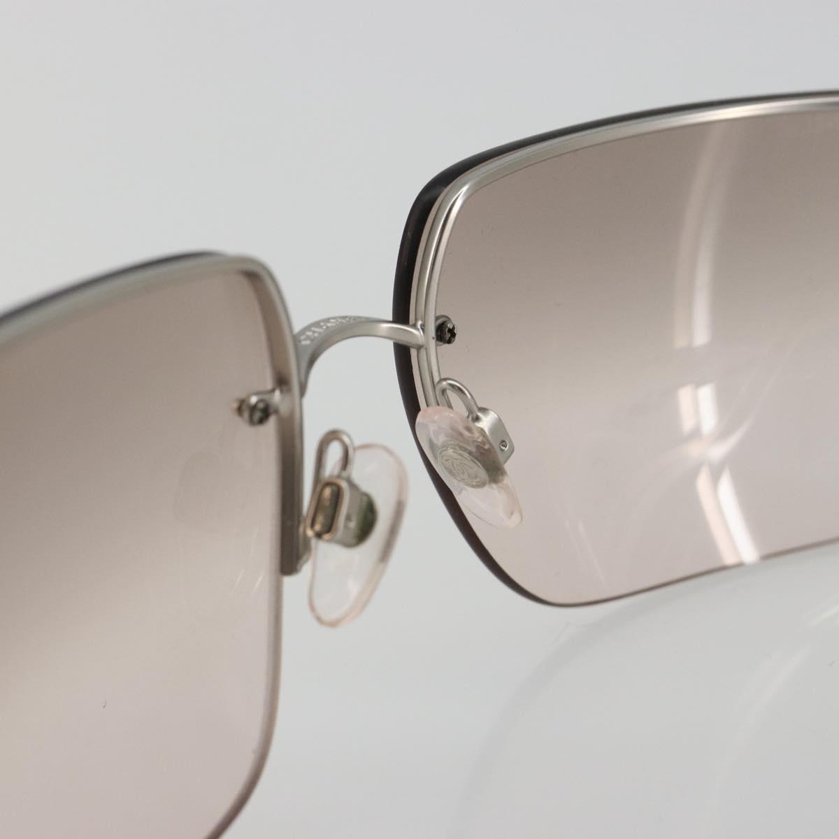 CHANEL Sunglasses Plastic Clear Silver CC Auth 185209