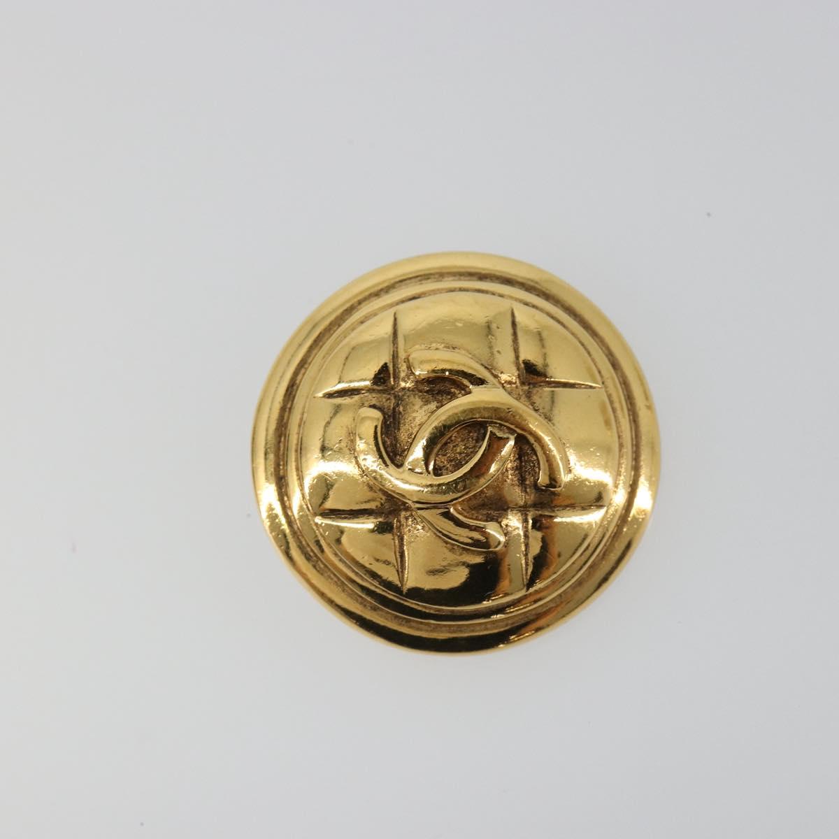 CHANEL Earring metal Gold Tone CC Auth 185221V