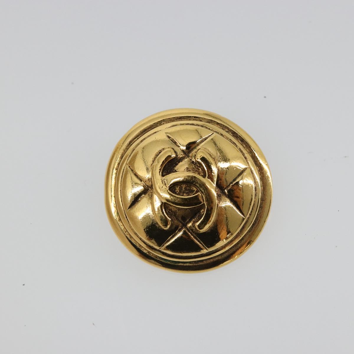 CHANEL Earring metal Gold Tone CC Auth 185221V