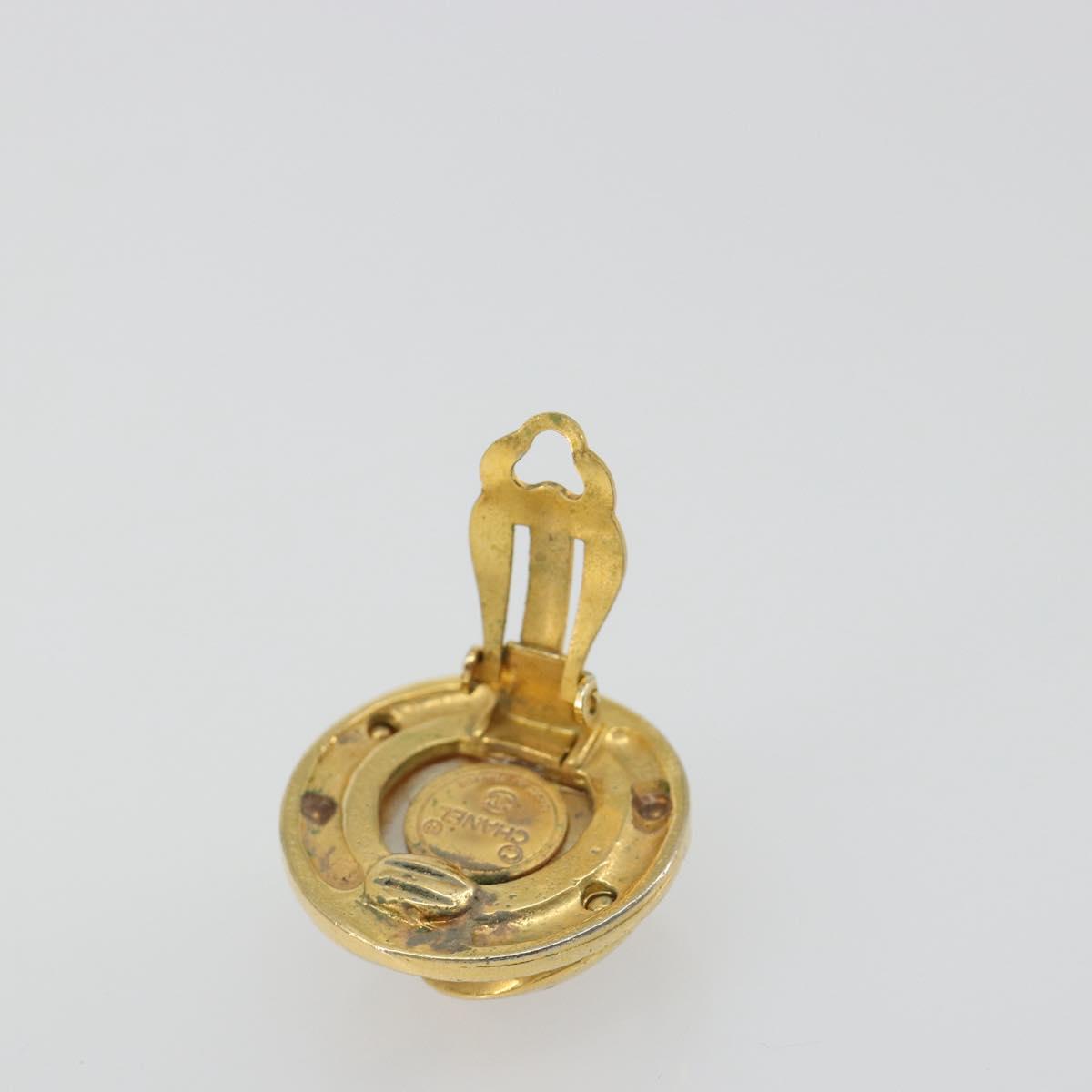 CHANEL Earring metal Gold Tone CC Auth 185222V