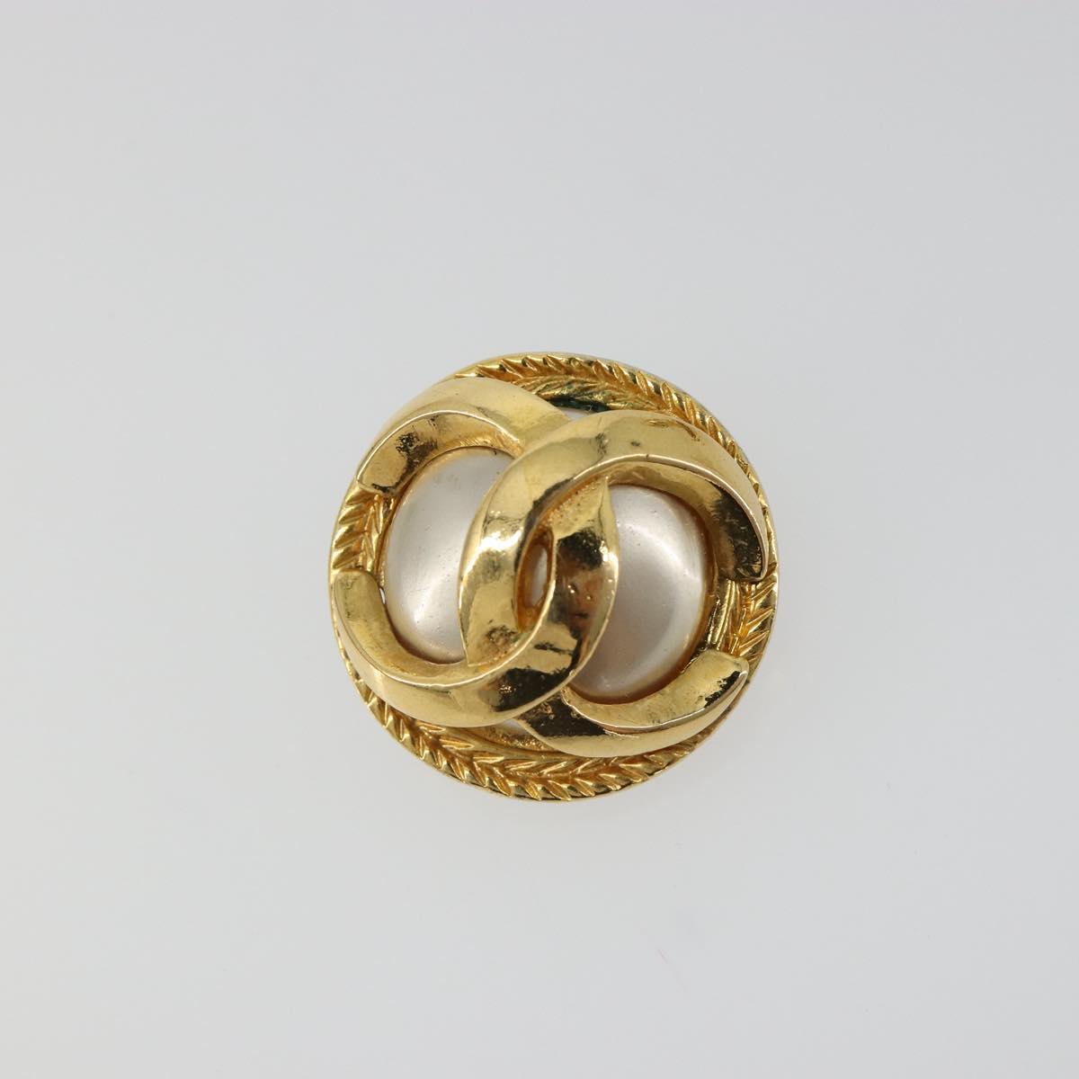 CHANEL Earring metal Gold Tone CC Auth 185222V