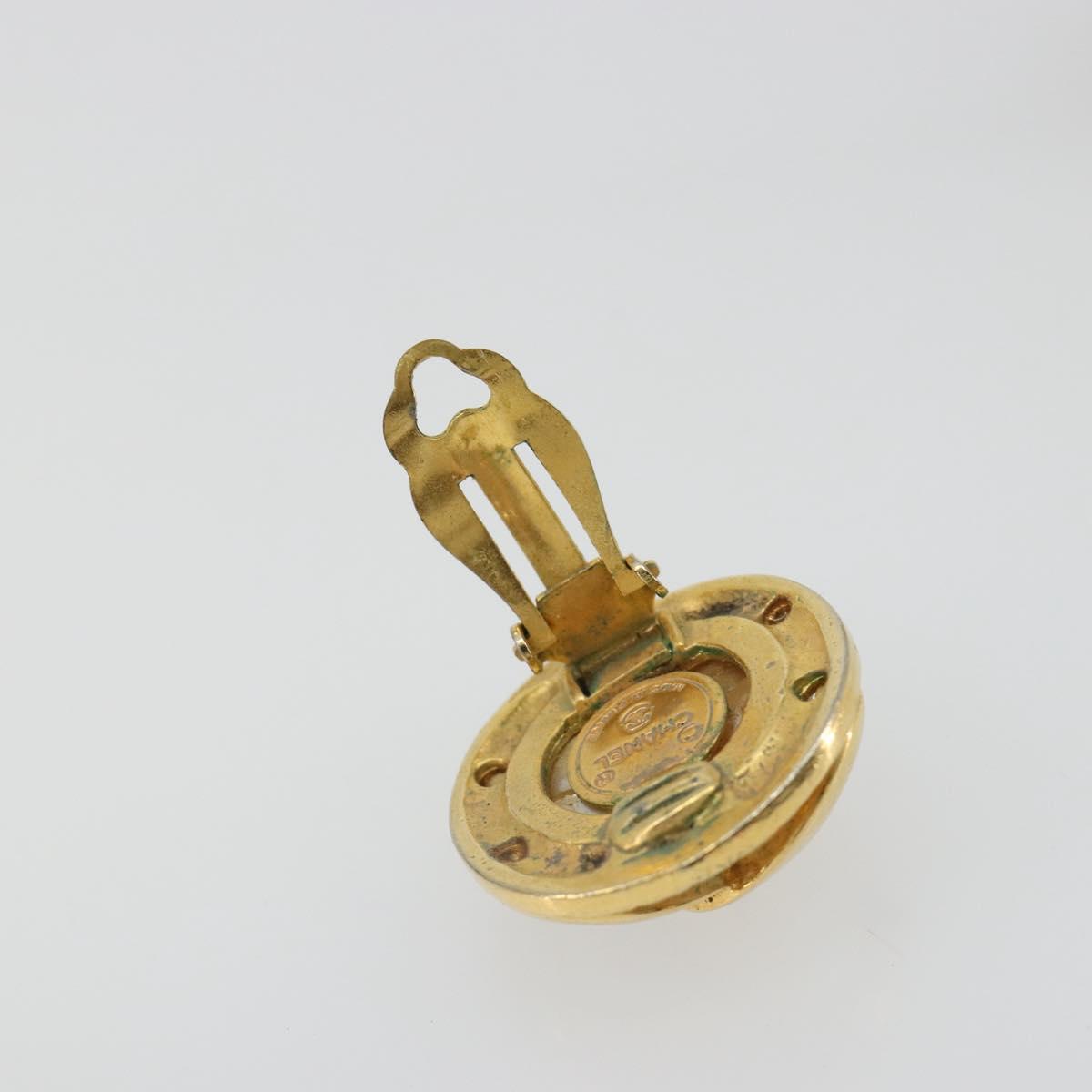CHANEL Earring metal Gold Tone CC Auth 185222V