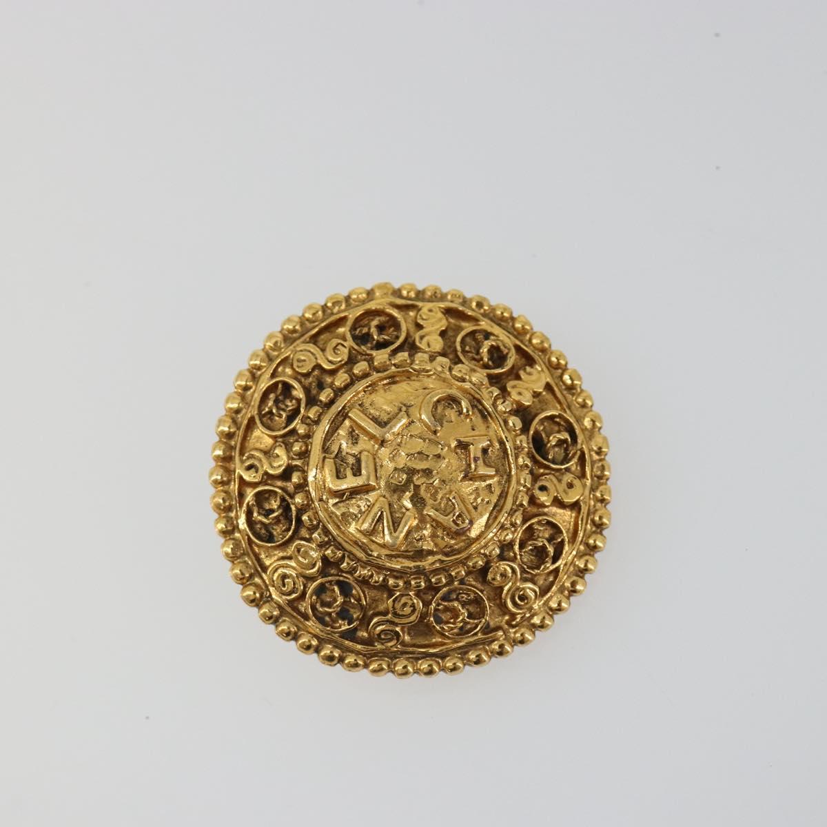 CHANEL Earring metal Gold Tone CC Auth 185223
