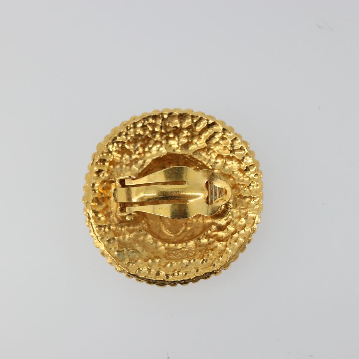 CHANEL Earring metal Gold Tone CC Auth 185223