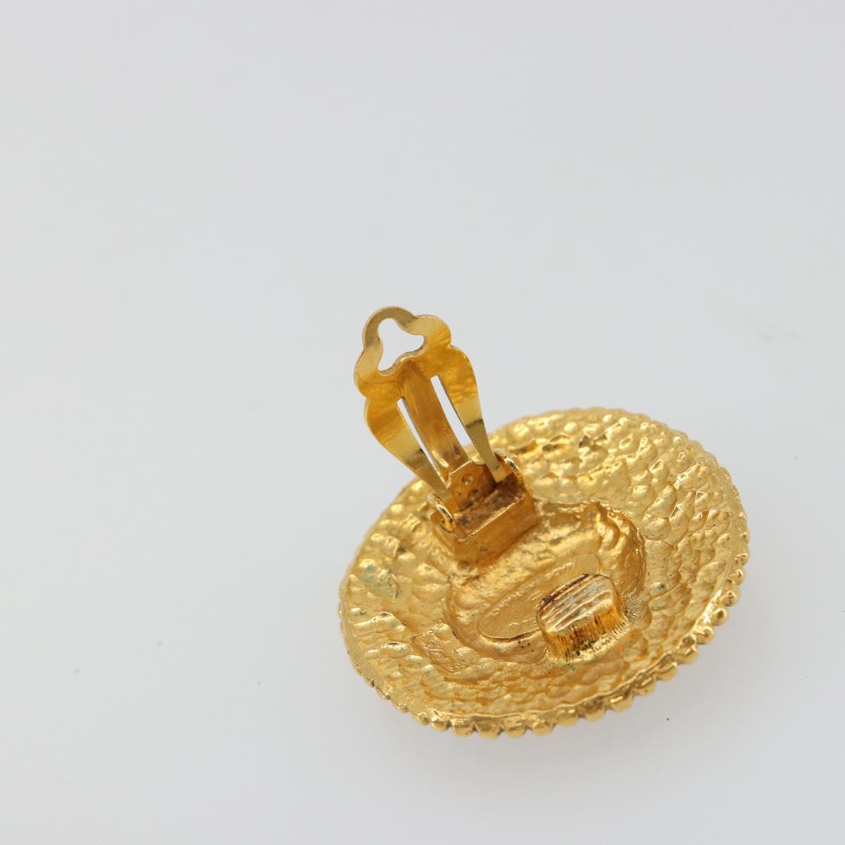 CHANEL Earring metal Gold Tone CC Auth 185223