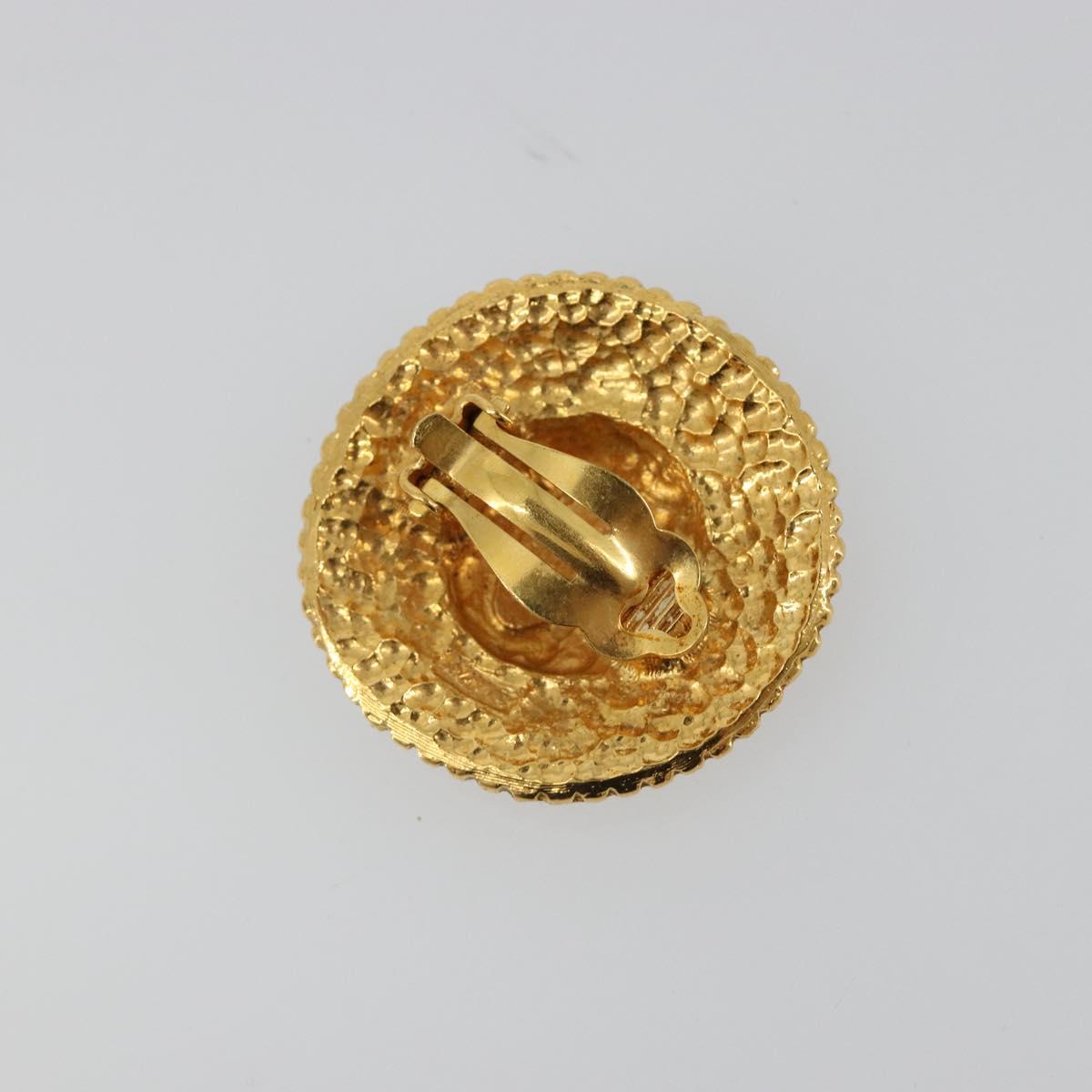 CHANEL Earring metal Gold Tone CC Auth 185223