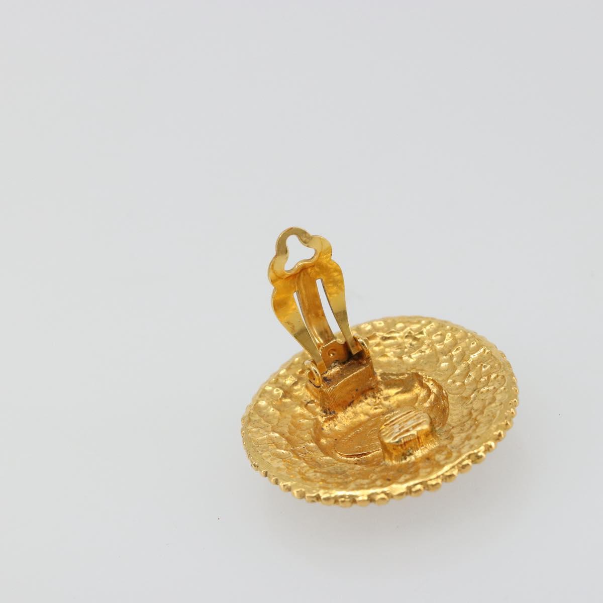 CHANEL Earring metal Gold Tone CC Auth 185223