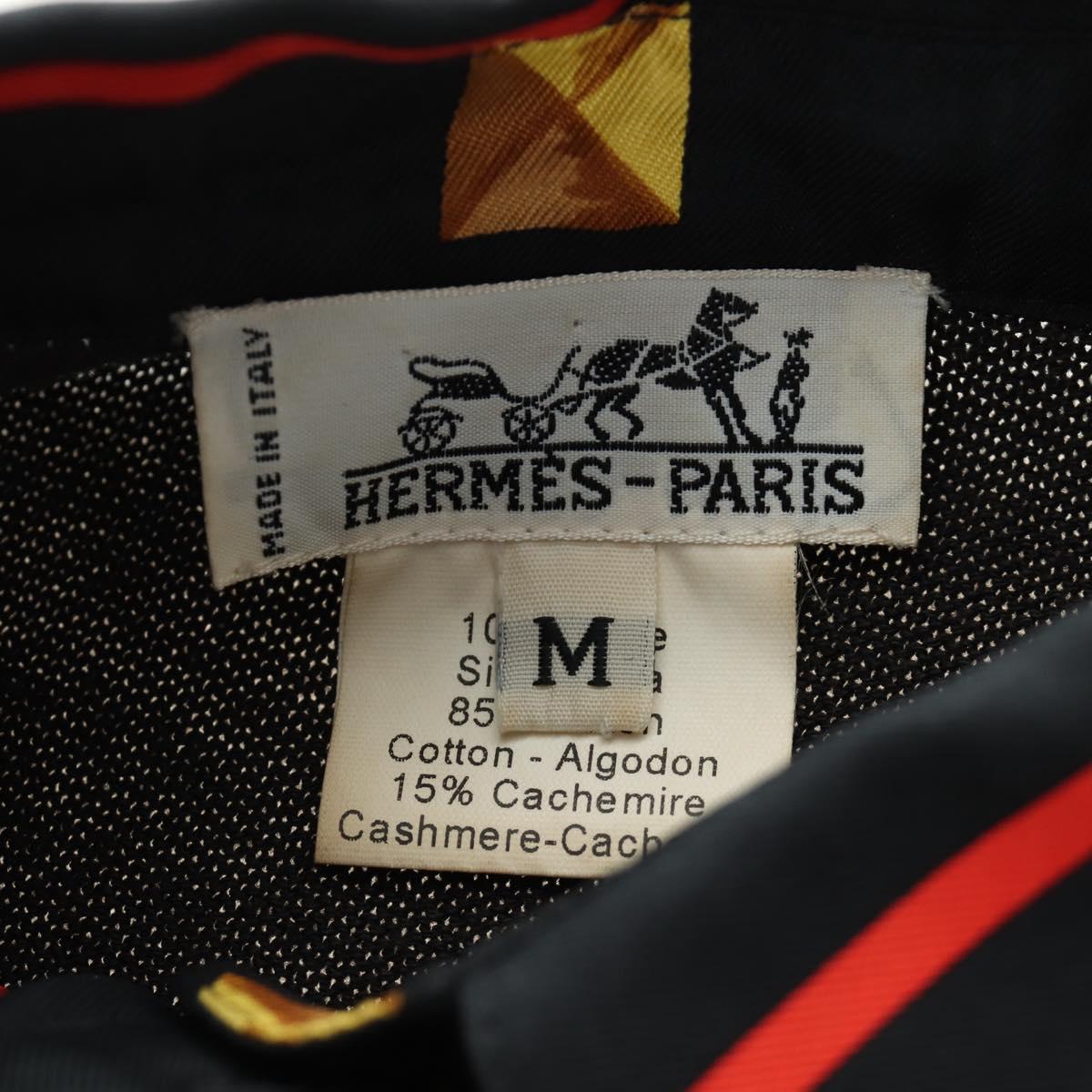 HERMES Polo Shirt T Shirt Silk Cashmere M Black Auth 185251V