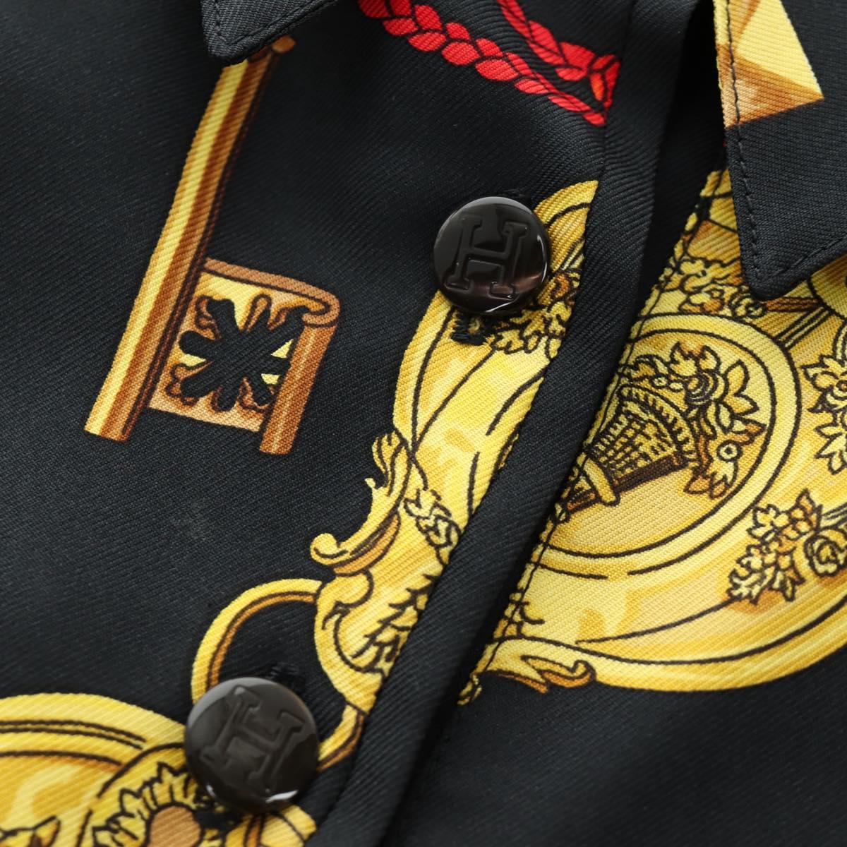HERMES Polo Shirt T Shirt Silk Cashmere M Black Auth 185251V