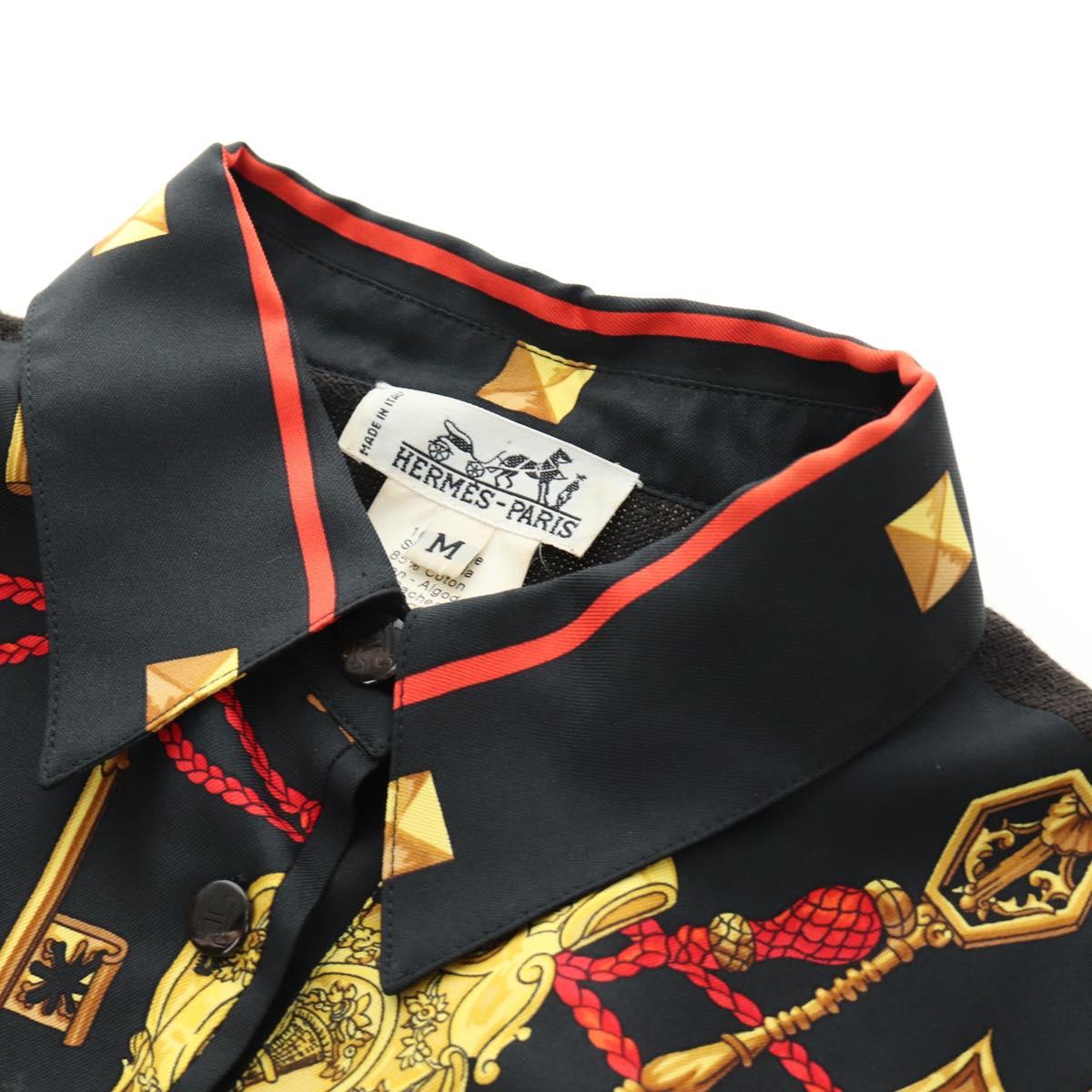HERMES Polo Shirt T Shirt Silk Cashmere M Black Auth 185251V