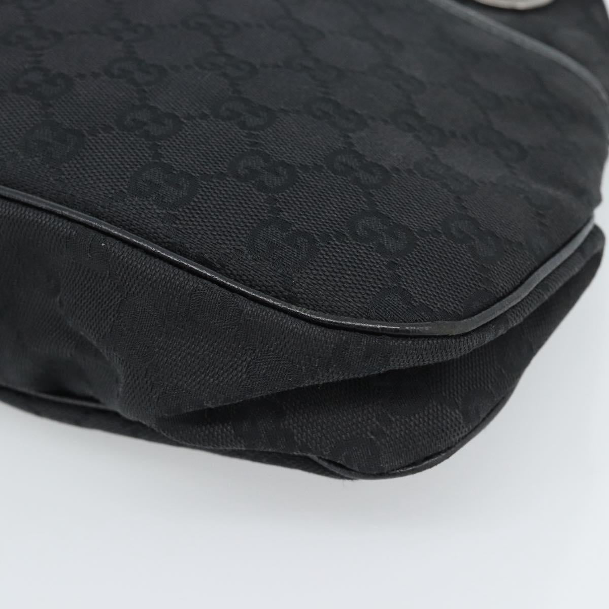 GUCCI GG Canvas Hand Bag Black Silver 121023 Auth 185252A