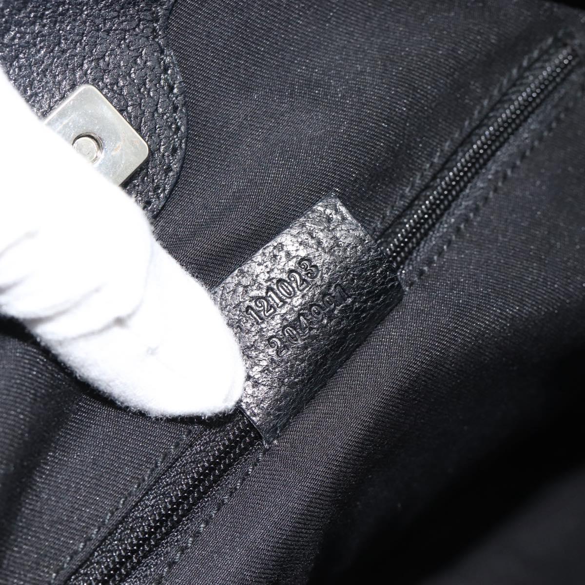 GUCCI GG Canvas Hand Bag Black Silver 121023 Auth 185252A