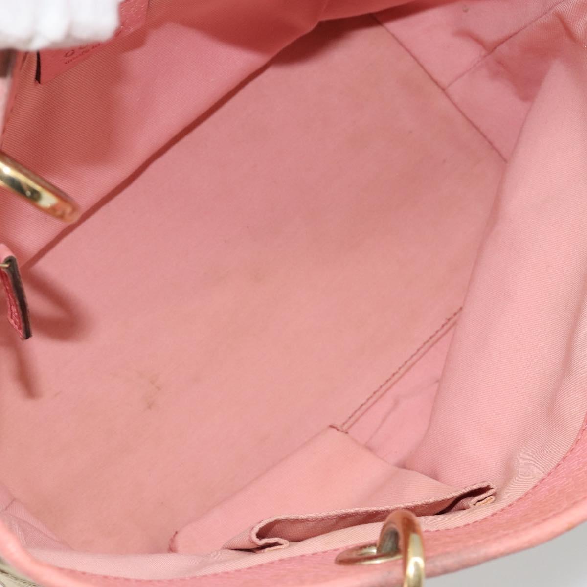 GUCCI GG Canvas Hand Bag Pink Gold 120844 Auth 185253