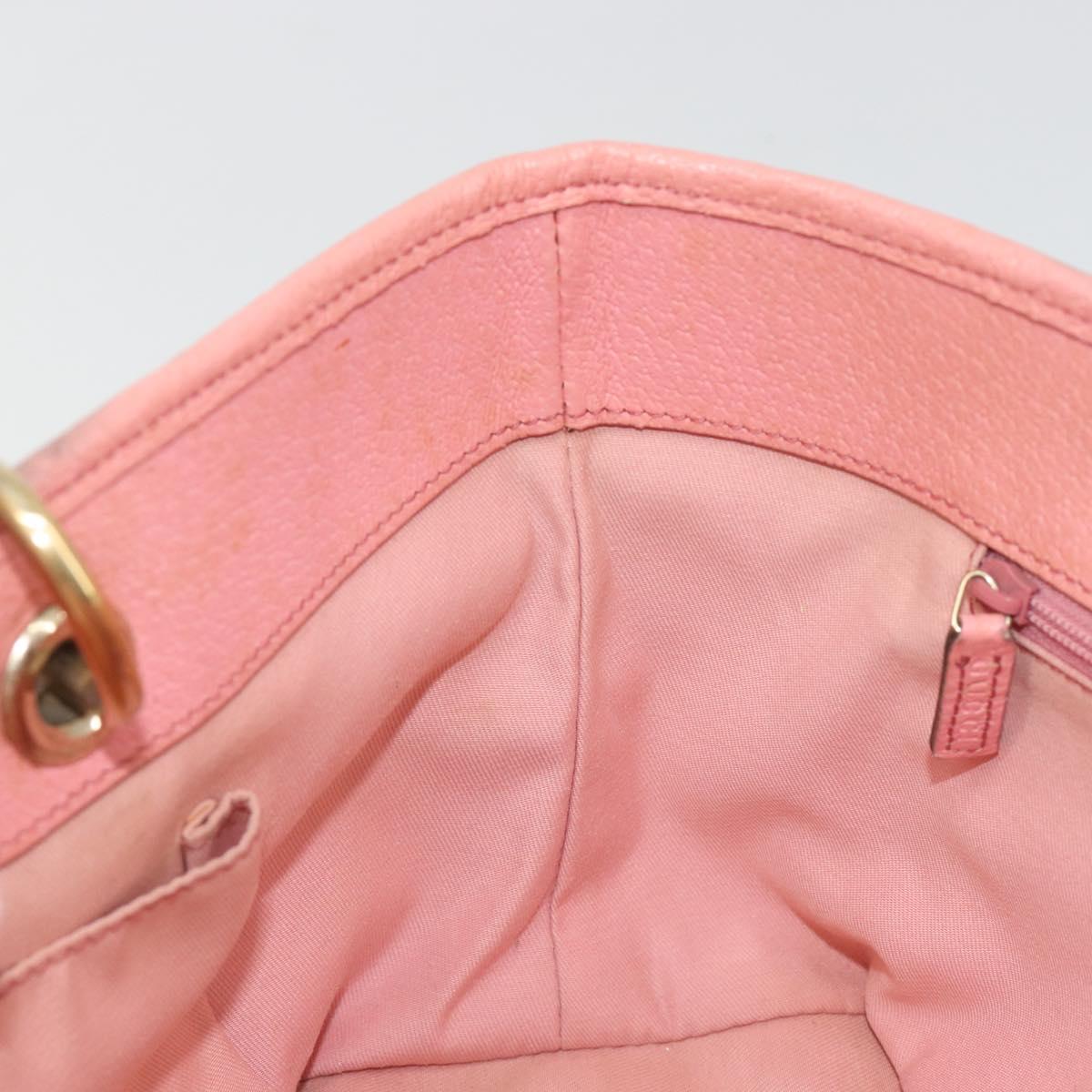 GUCCI GG Canvas Hand Bag Pink Gold 120844 Auth 185253
