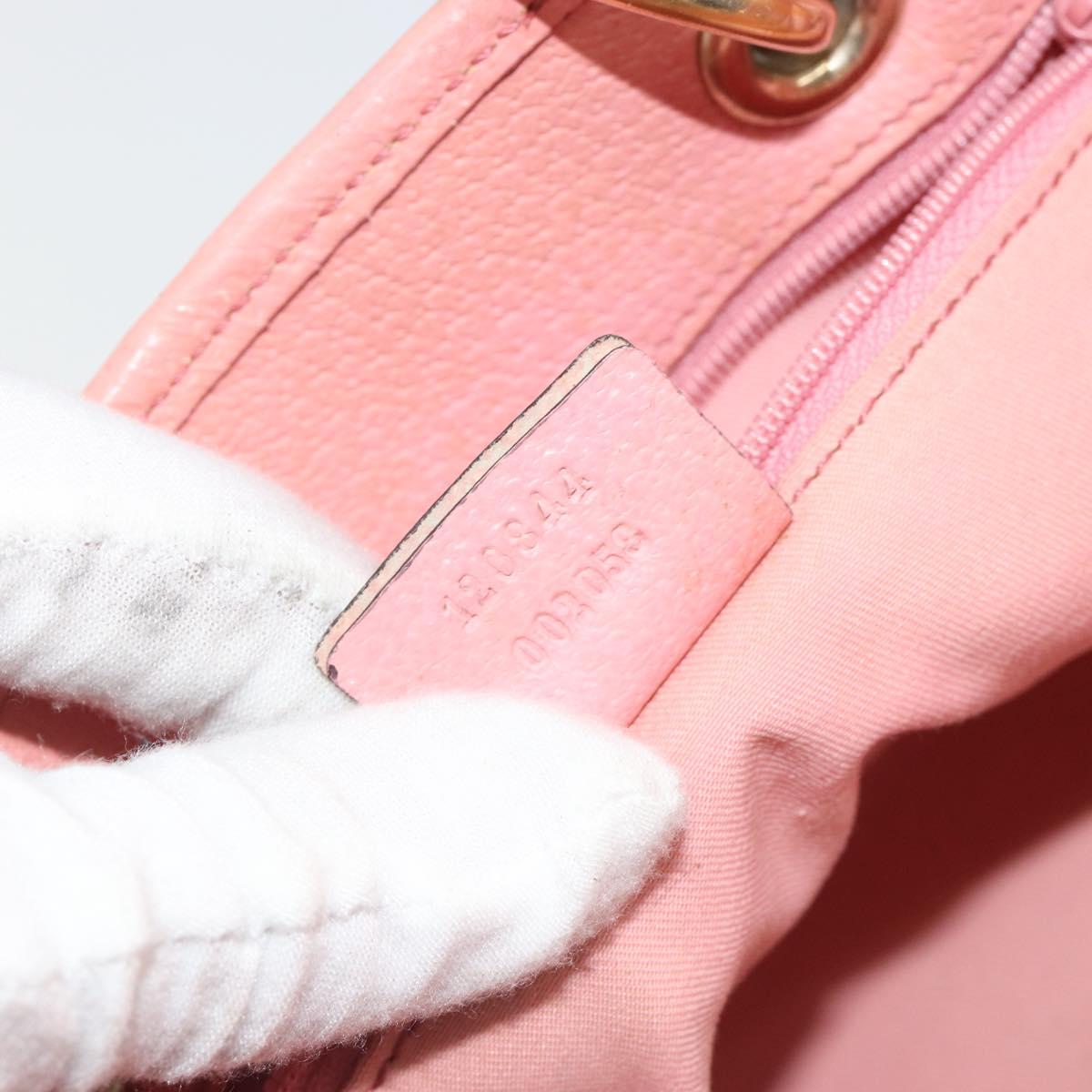 GUCCI GG Canvas Hand Bag Pink Gold 120844 Auth 185253