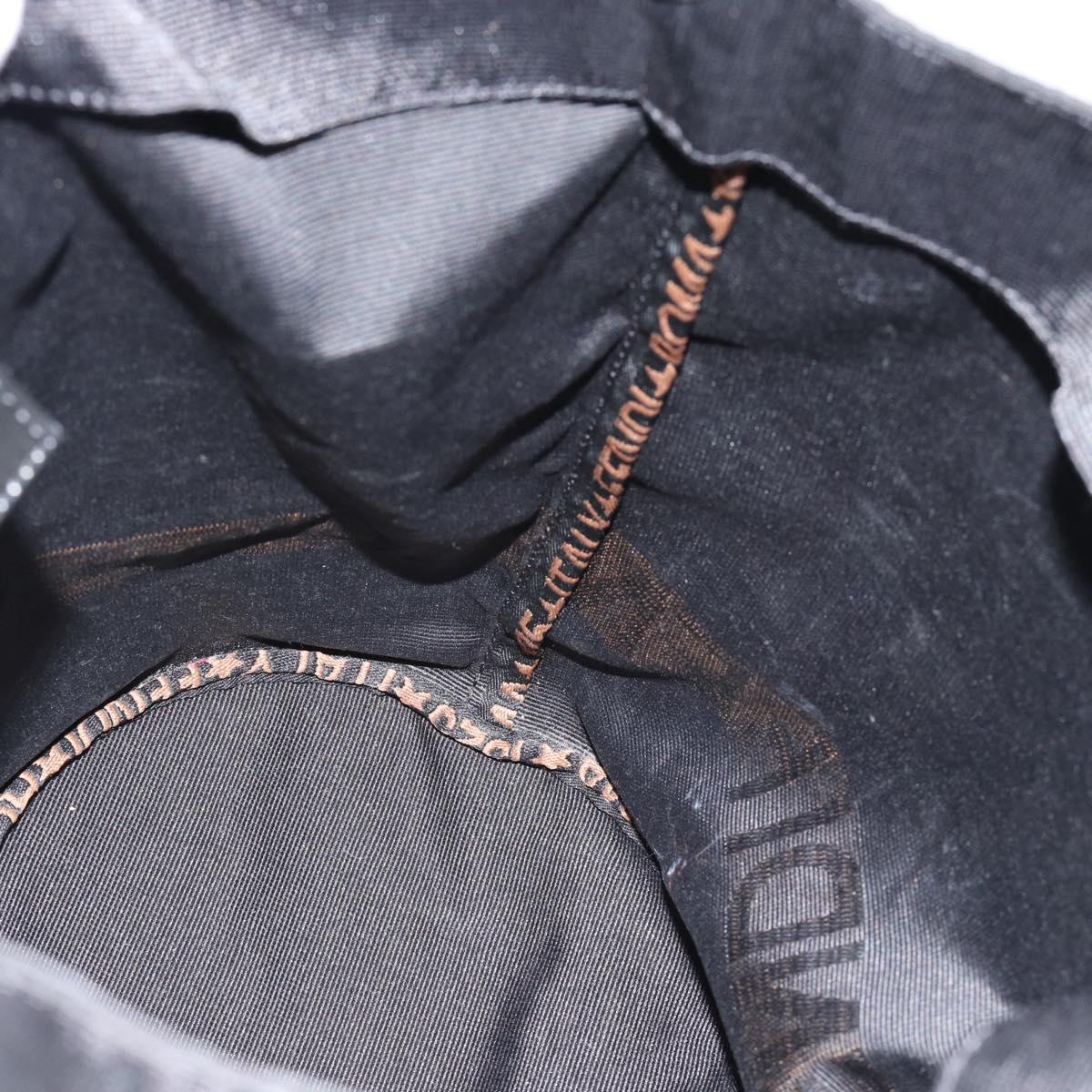 FENDI Tote Bag Canvas Black Gold Auth 185254