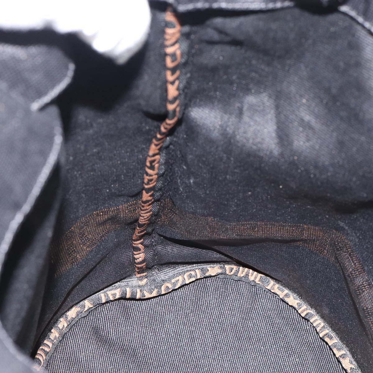 FENDI Tote Bag Canvas Black Gold Auth 185254
