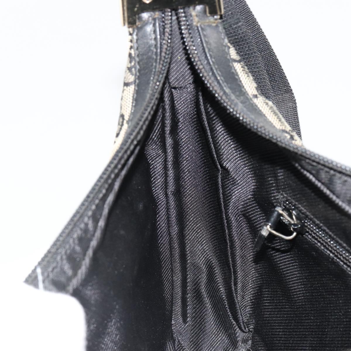 GUCCI GG Canvas Shoulder Bag Black Gold 019 0433 Auth 185255