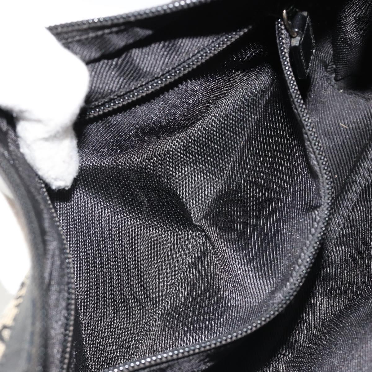 GUCCI GG Canvas Shoulder Bag Black Gold 019 0433 Auth 185255