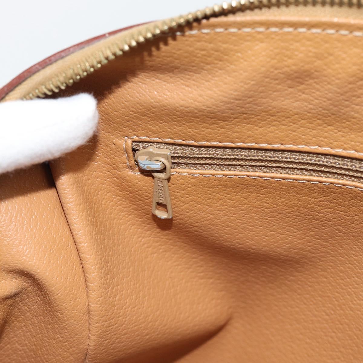CELINE Macadam Canvas Hand Bag PVC Leather Brown Gold Auth 185260A