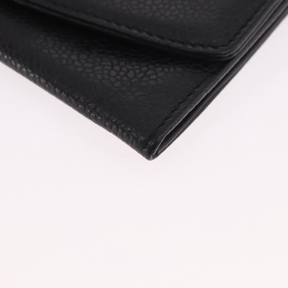 CHANEL COCO Mark Pouch Caviar Skin Black Gold CC Auth 185262V