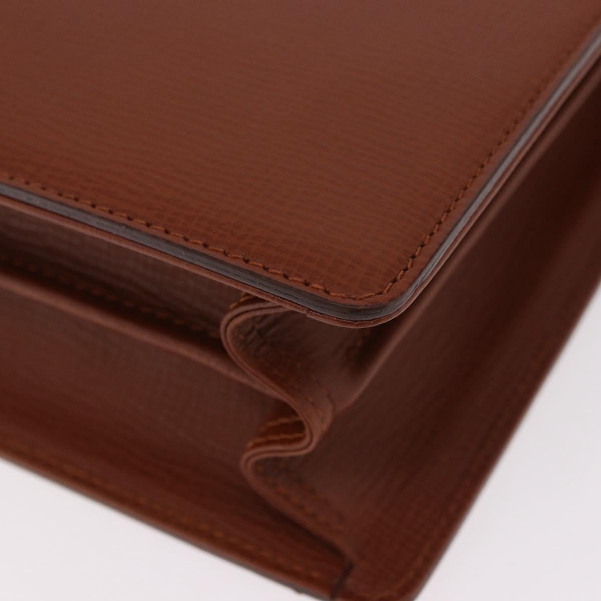 Burberrys Business Bag Leather Brown Gold Auth 185267