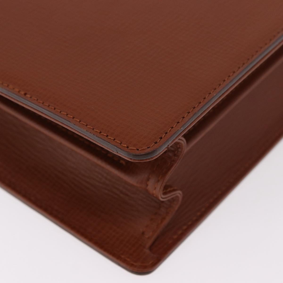 Burberrys Business Bag Leather Brown Gold Auth 185267