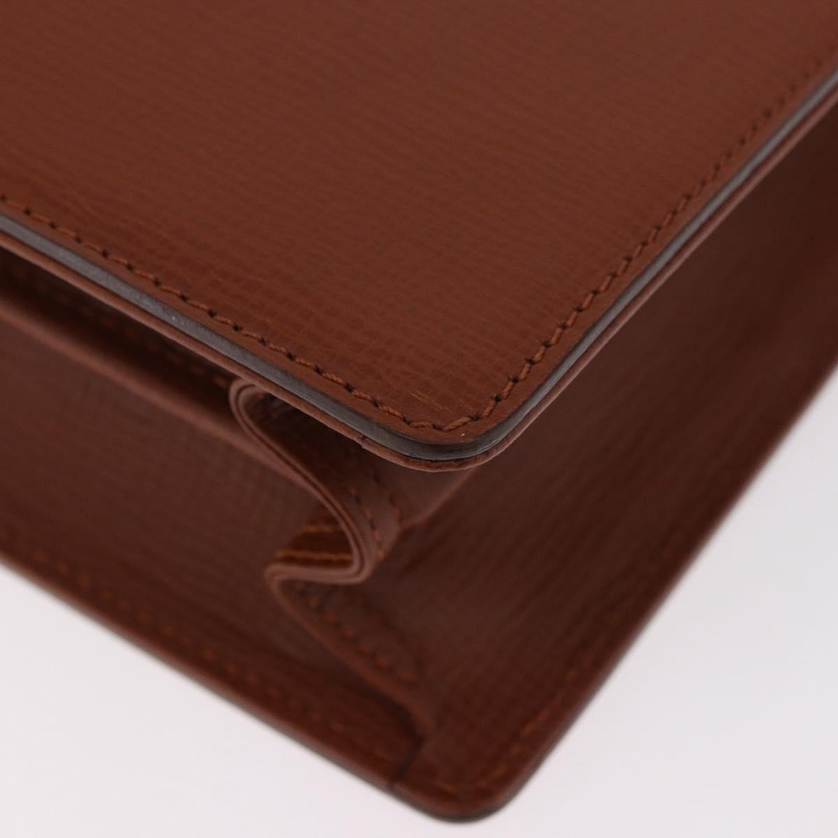 Burberrys Business Bag Leather Brown Gold Auth 185267
