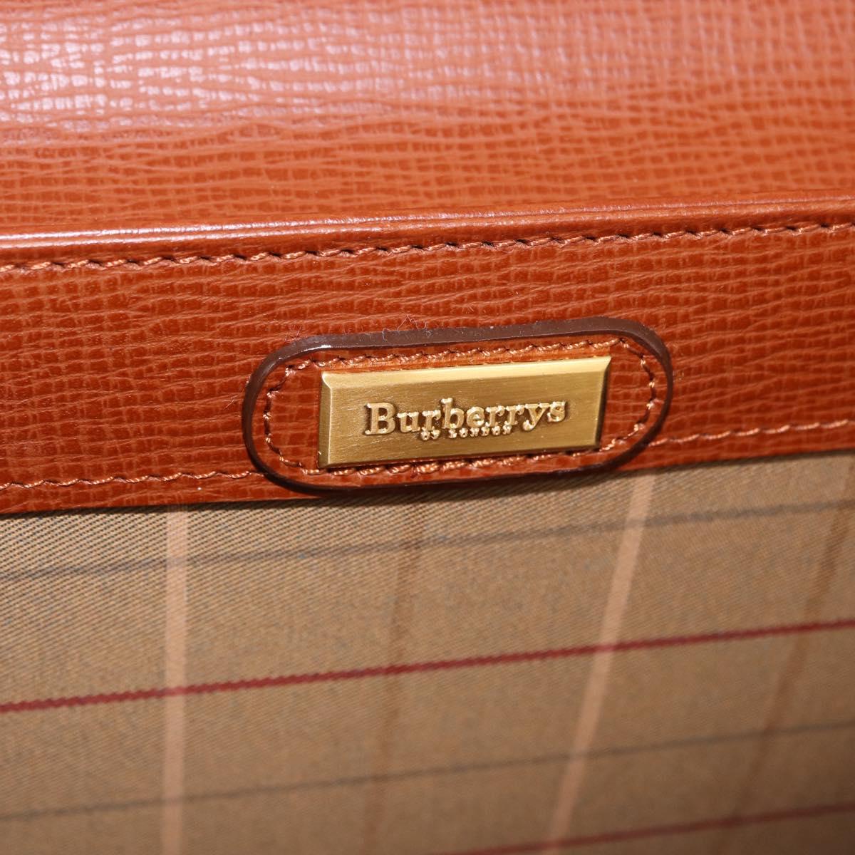 Burberrys Business Bag Leather Brown Gold Auth 185267