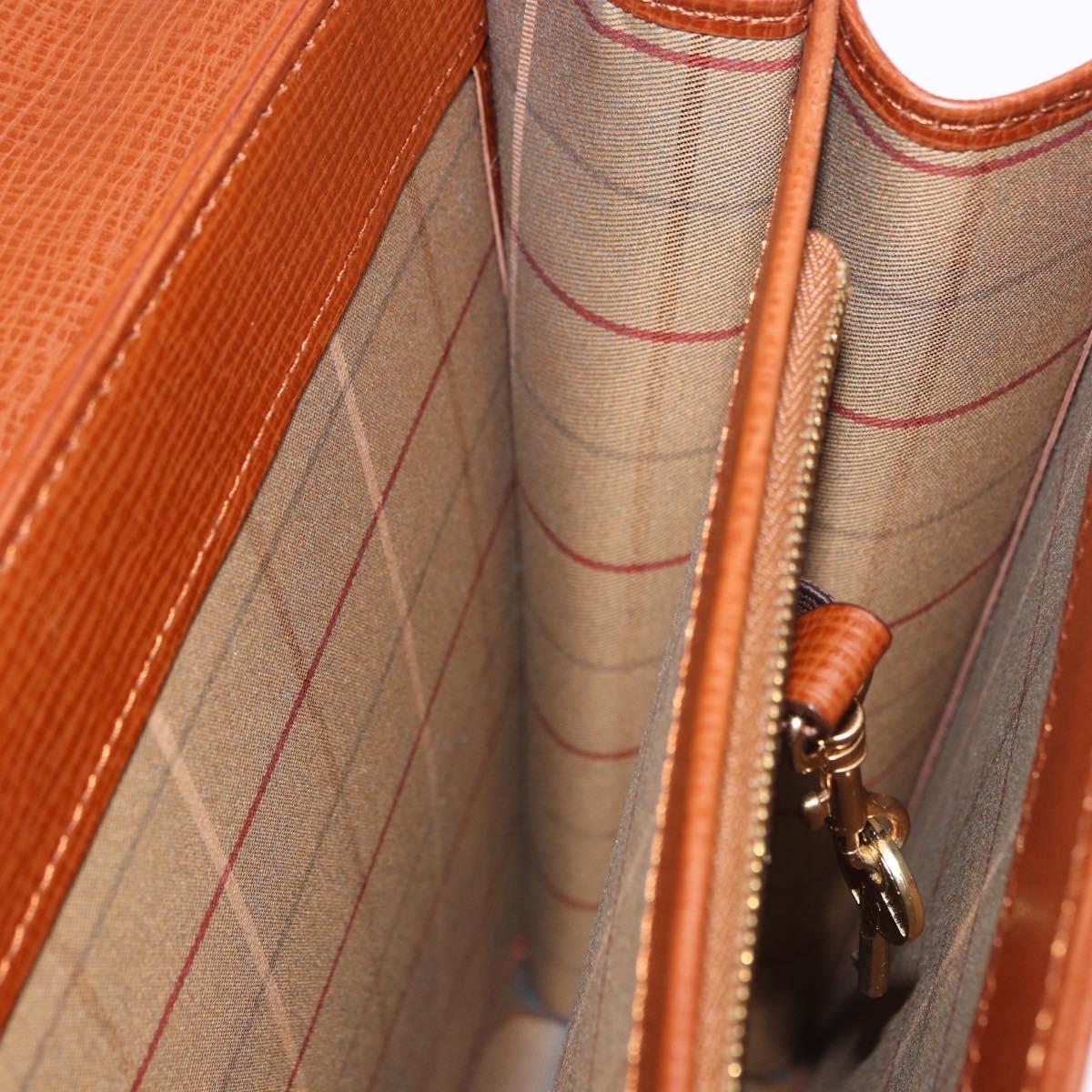 Burberrys Business Bag Leather Brown Gold Auth 185267