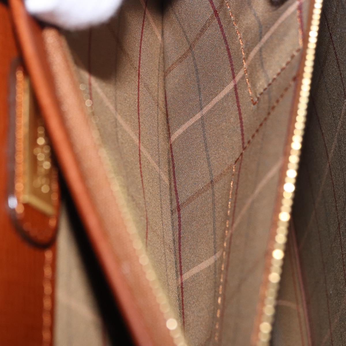 Burberrys Business Bag Leather Brown Gold Auth 185267