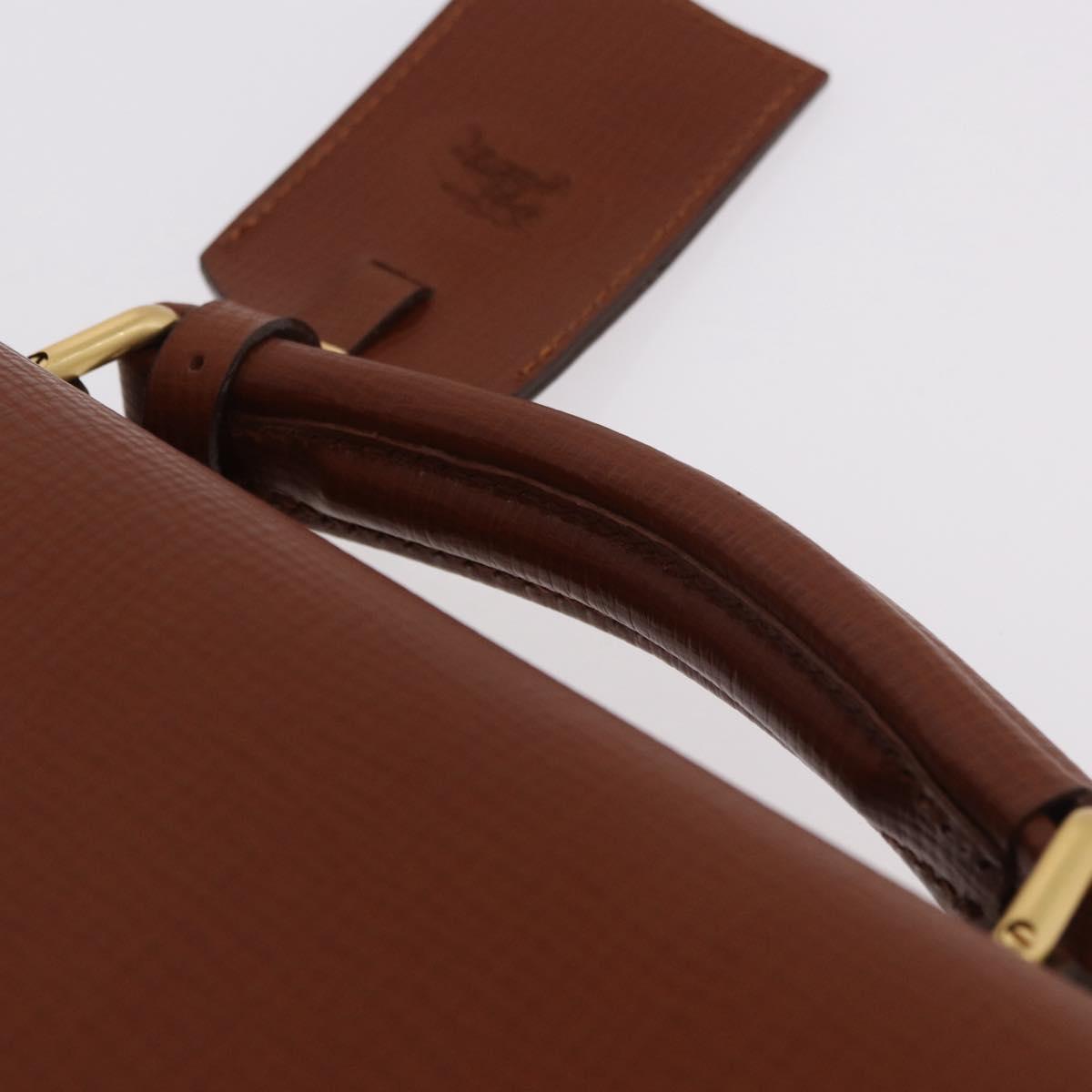 Burberrys Business Bag Leather Brown Gold Auth 185267