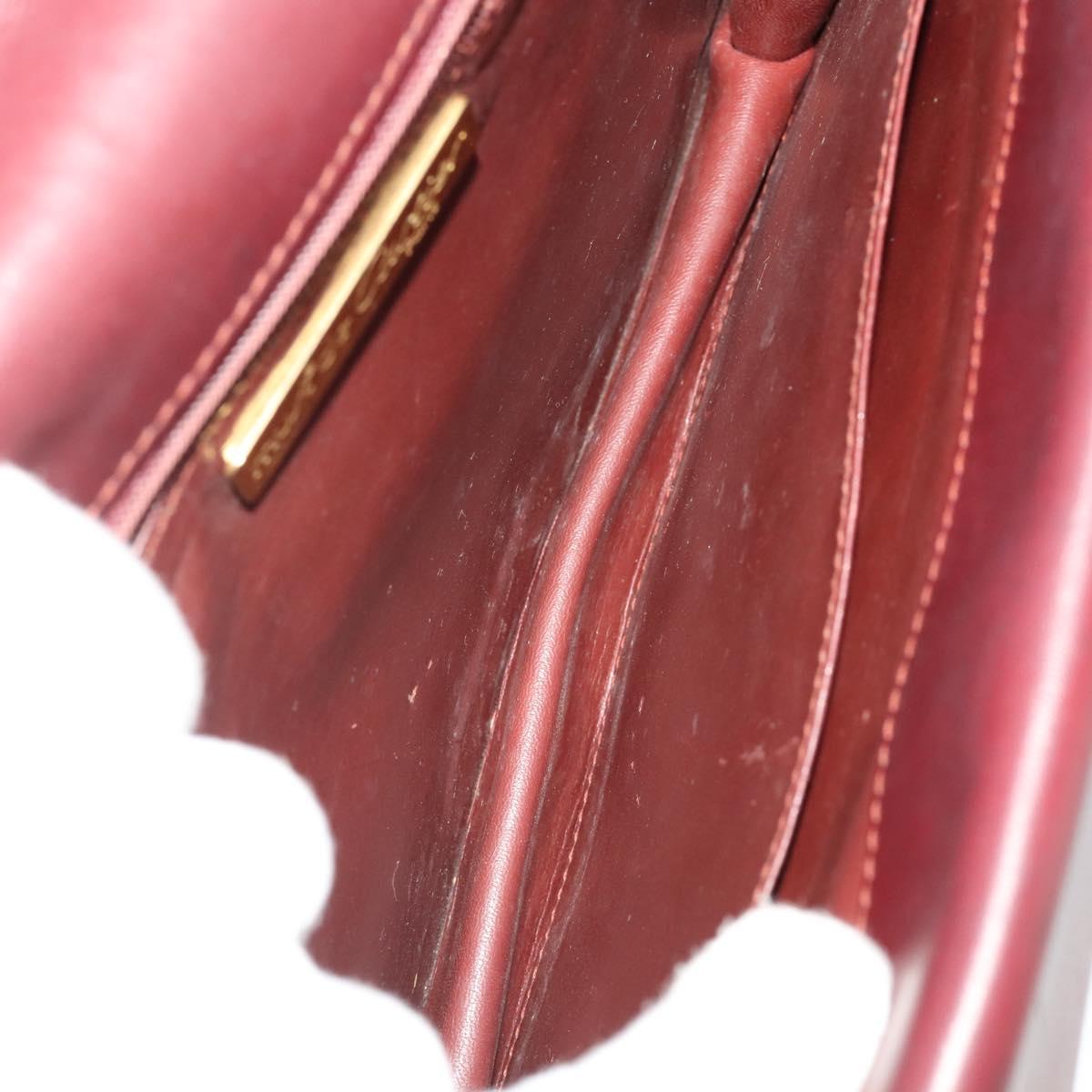 CARTIER Must Line Shoulder Bag Leather 2 Set Bordeaux Auth 185268