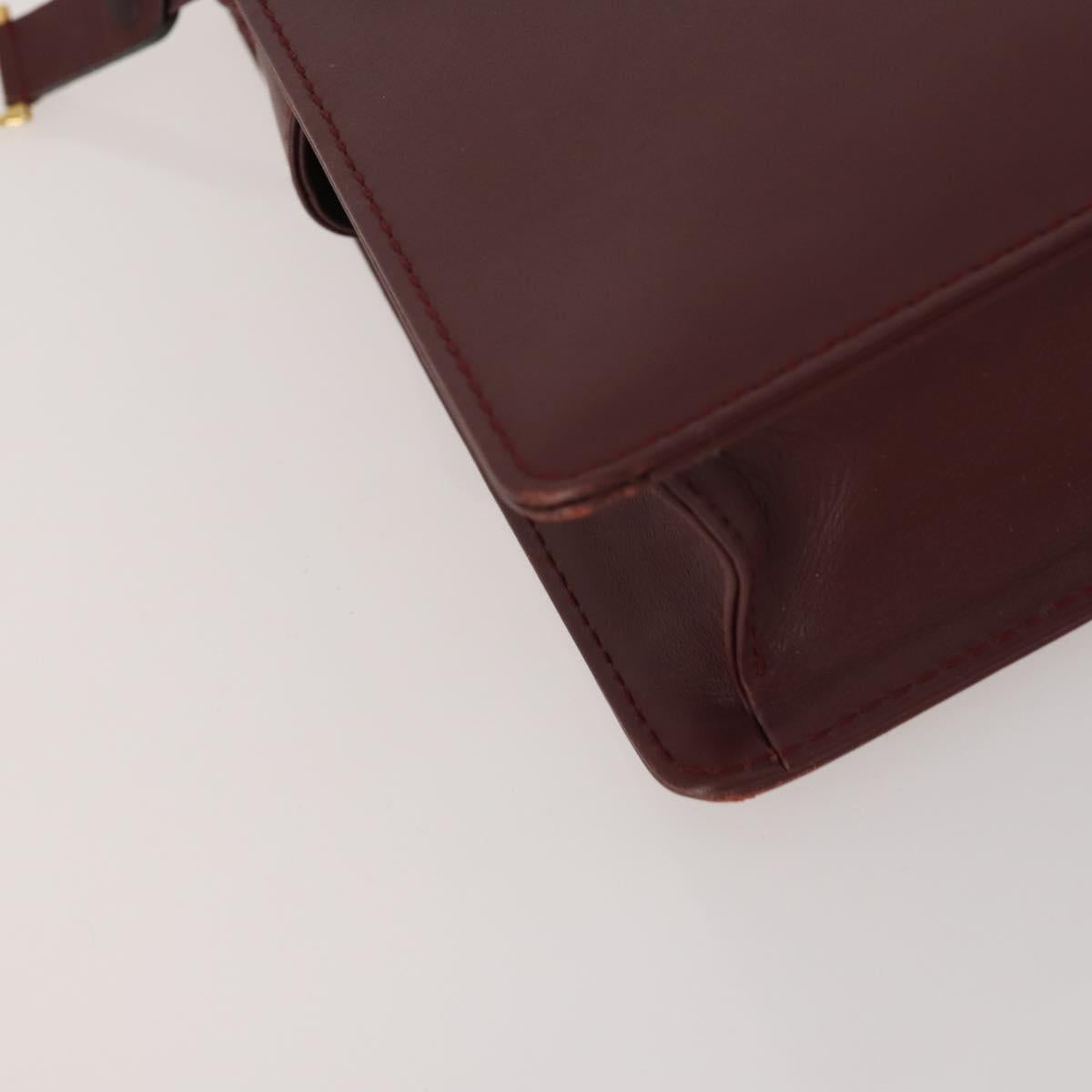 CARTIER Must Line Shoulder Bag Leather 2 Set Bordeaux Auth 185268