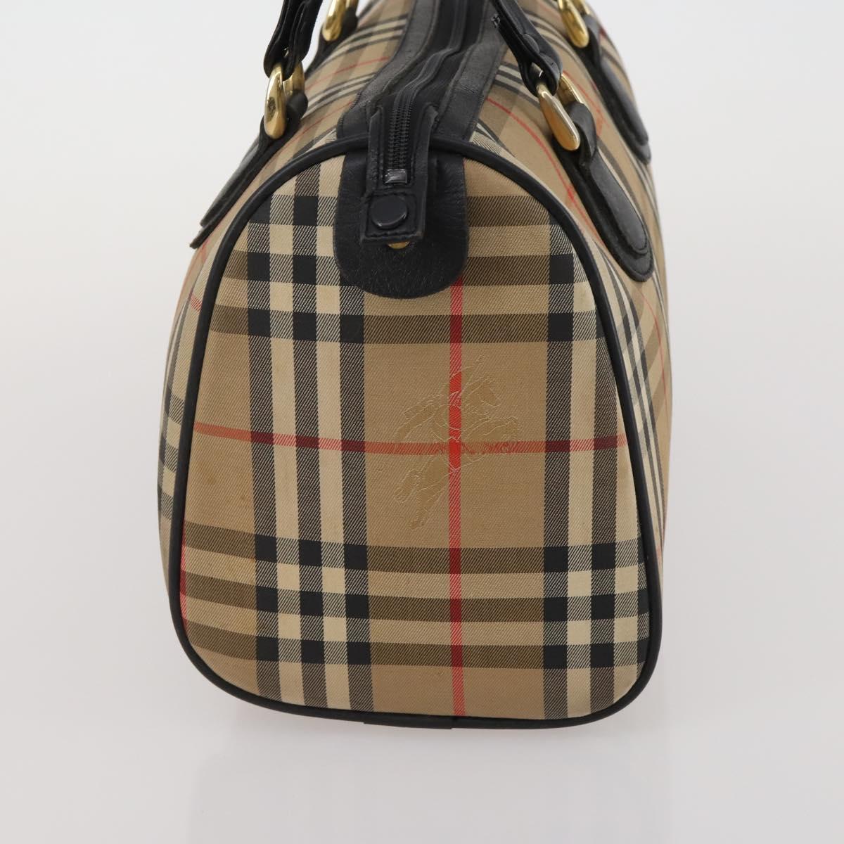 Burberrys Nova Check Boston Bag Canvas 2 Set Black Auth 185269