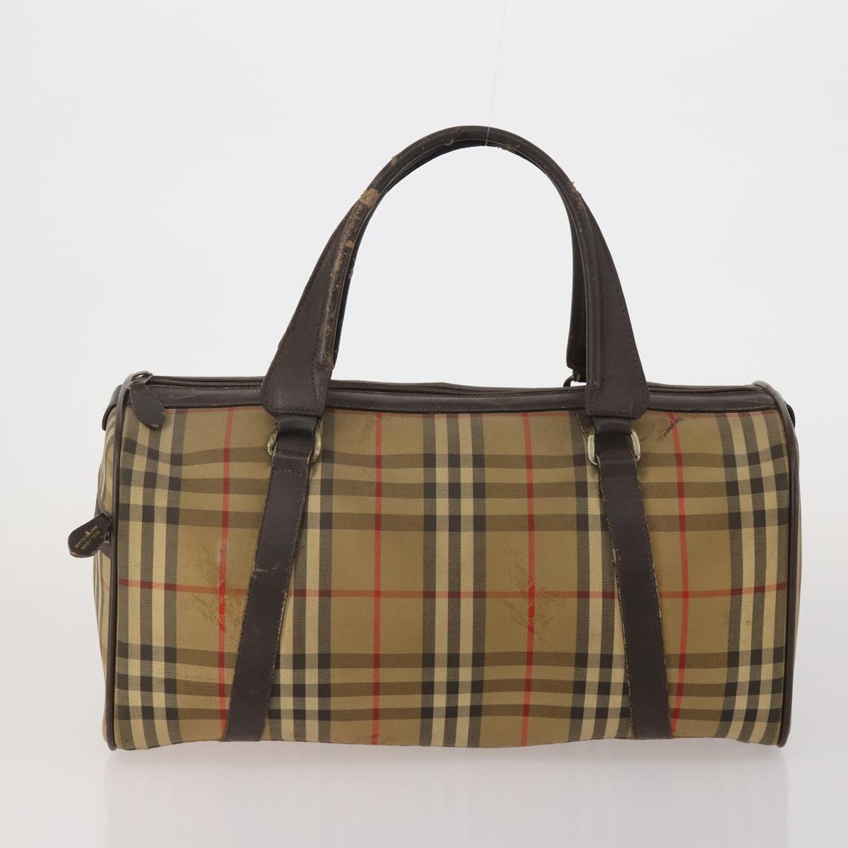 Burberrys Nova Check Boston Bag Canvas 2 Set Black Auth 185269