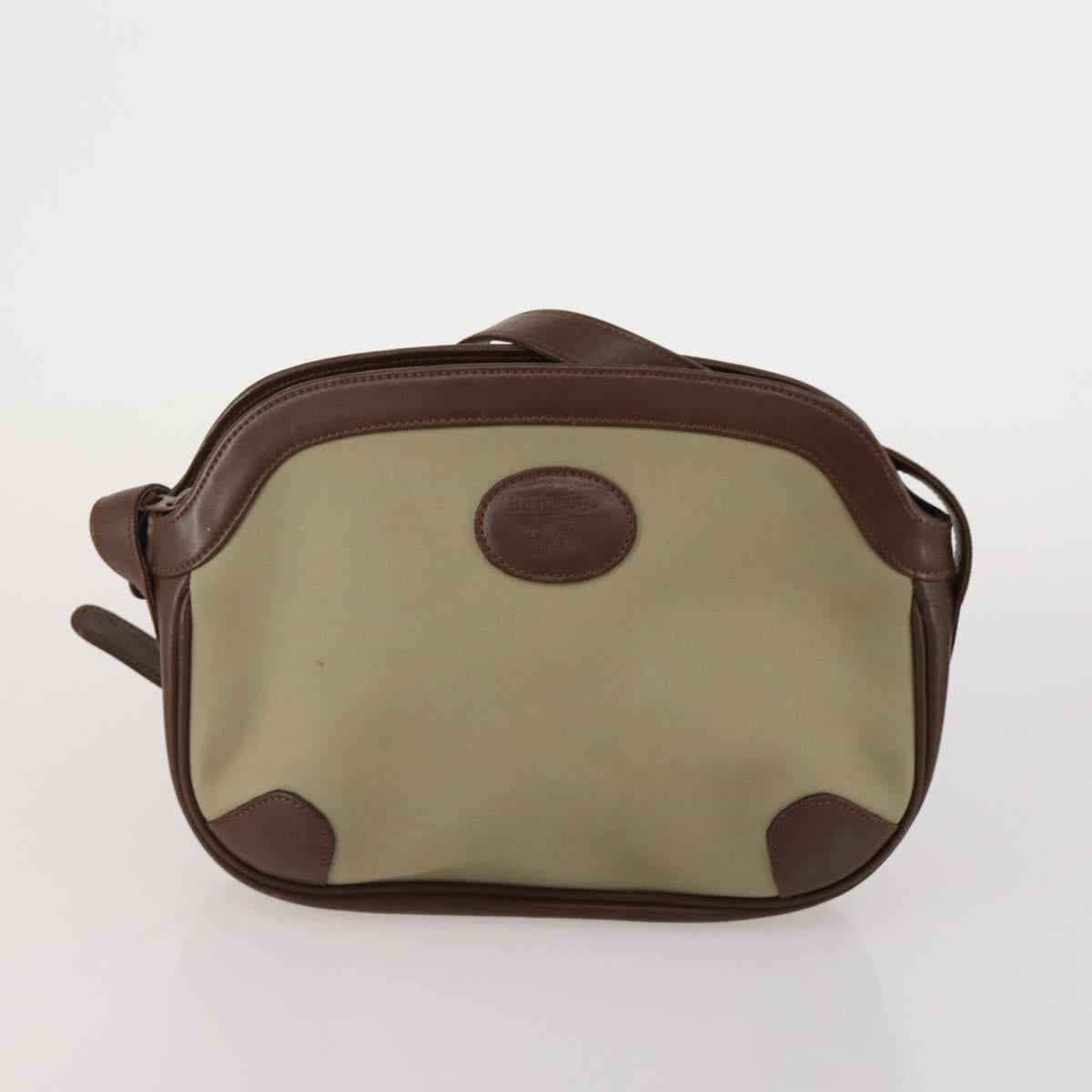 Burberrys Shoulder Bag Leather Canvas 3 Set Brown Beige Auth 185270