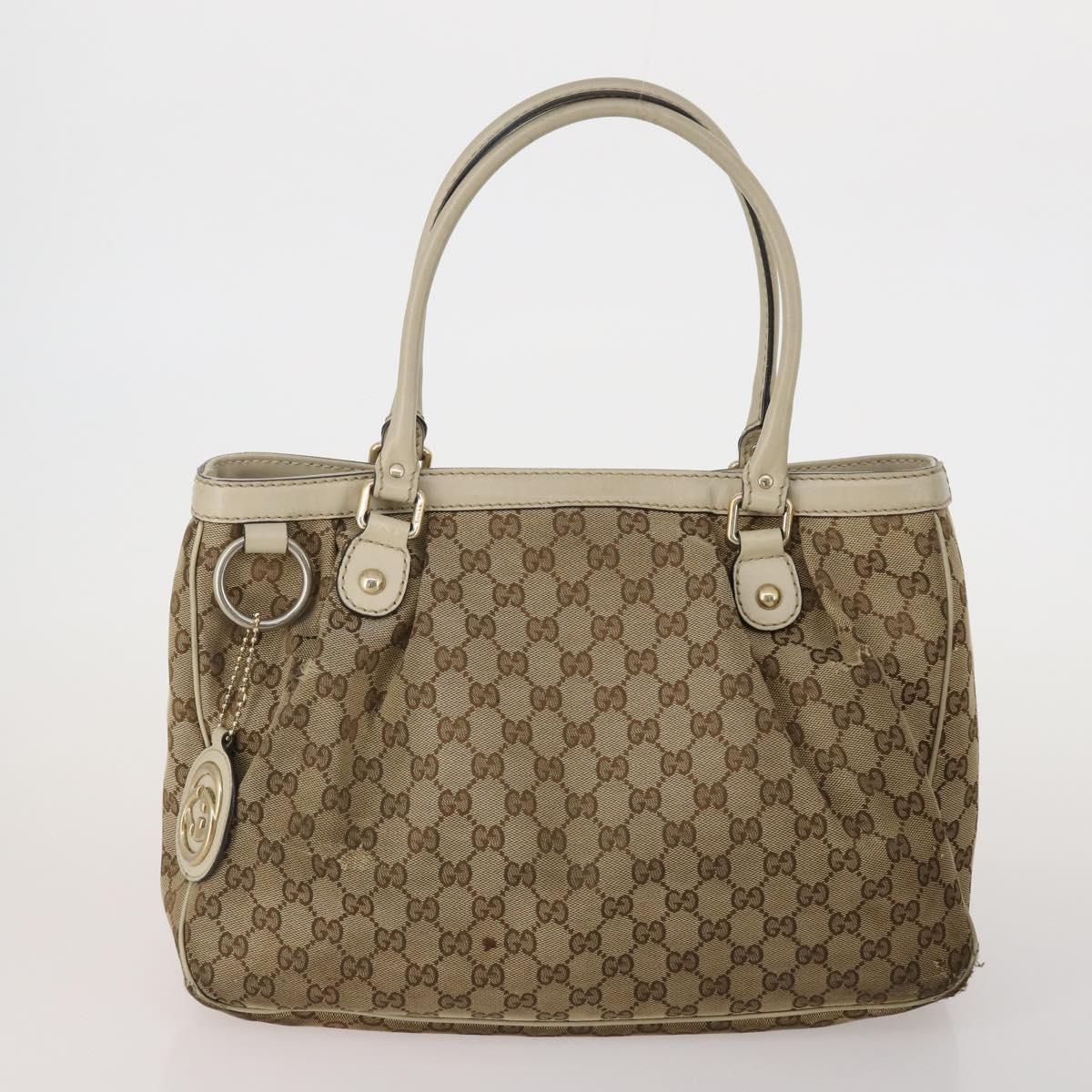 GUCCI GG Canvas GG Crystal Web Sherry Line Bag Coated Canvas 4 Set Auth 185272