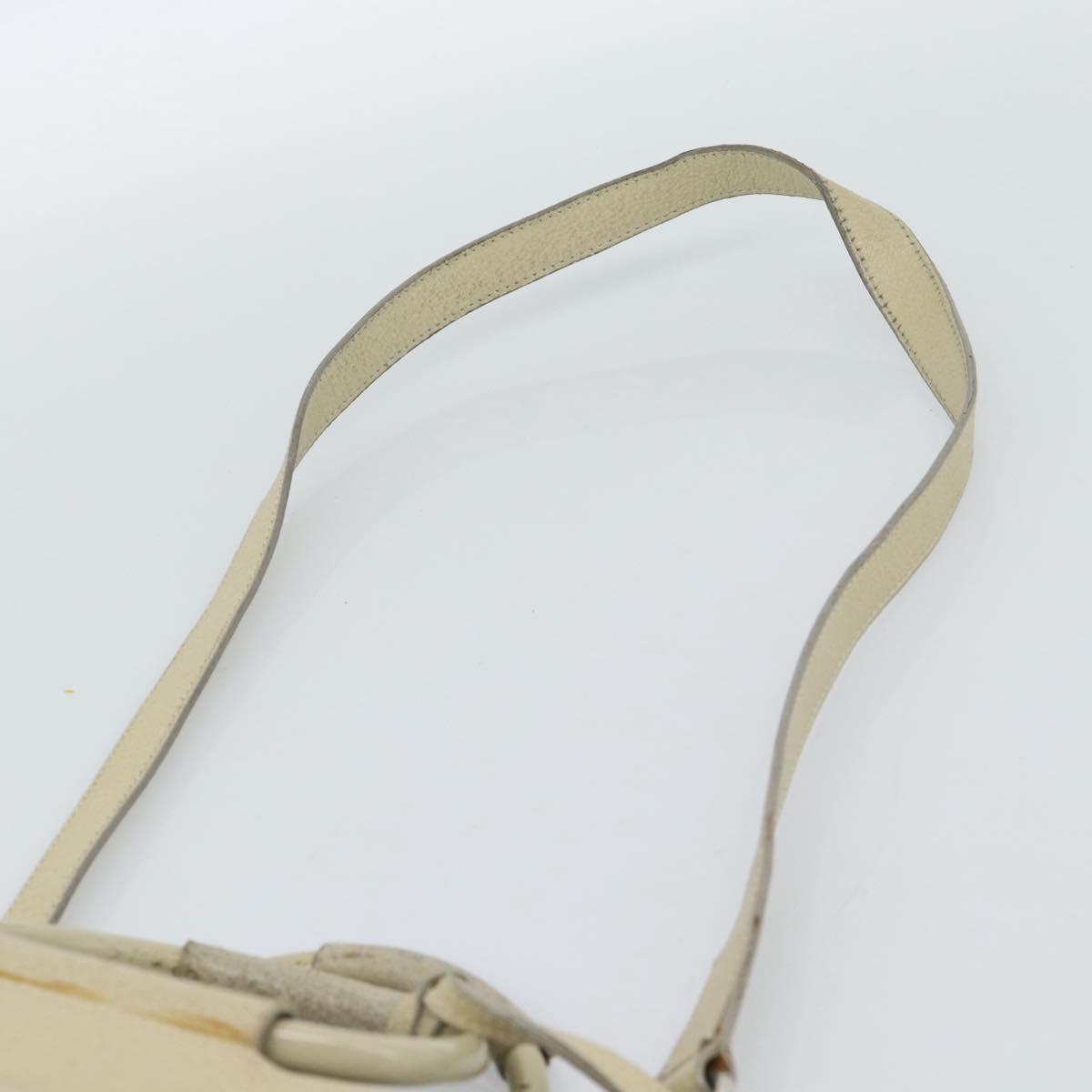 GUCCI Hand Bag Leather 2way White Silver 000 2058 0307 5 Auth 185278