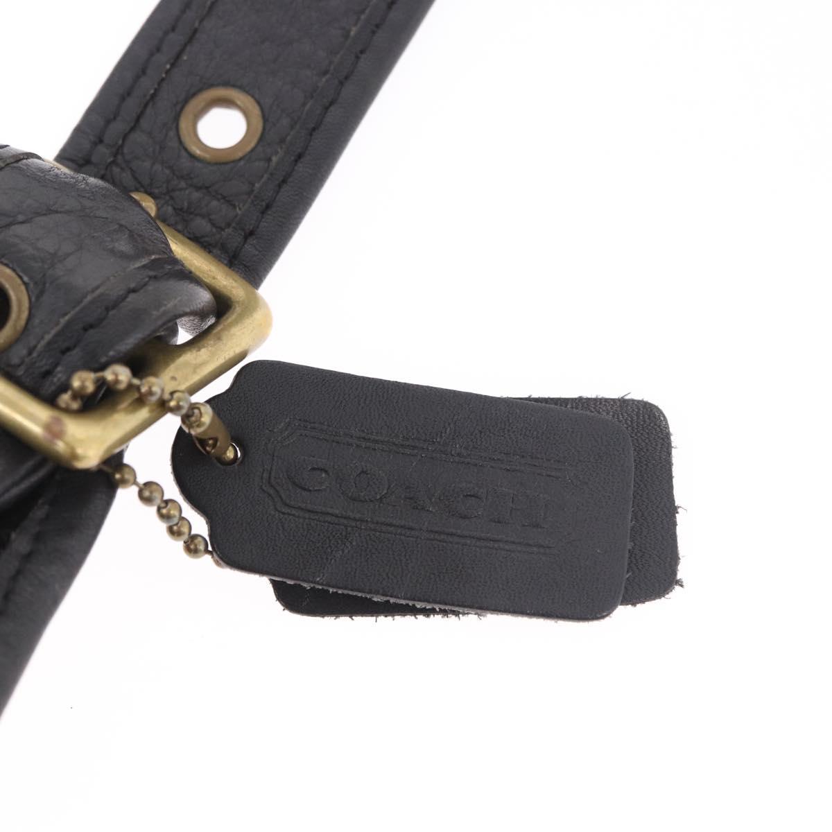 Coach Shoulder Bag Suede Black Gold Auth 185289