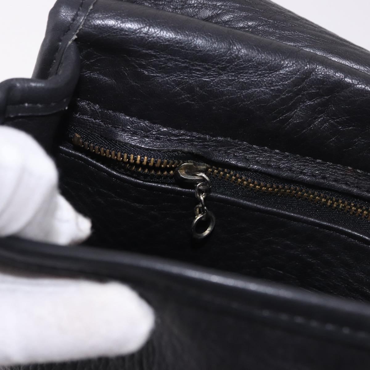 Coach Shoulder Bag Suede Black Gold Auth 185289