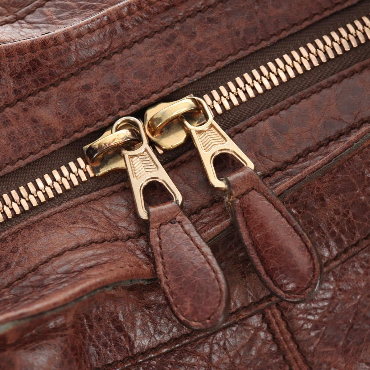 BALENCIAGA The Giant Part-Time Bag Leather 2way Brown Gold 173082 Auth 185300SM