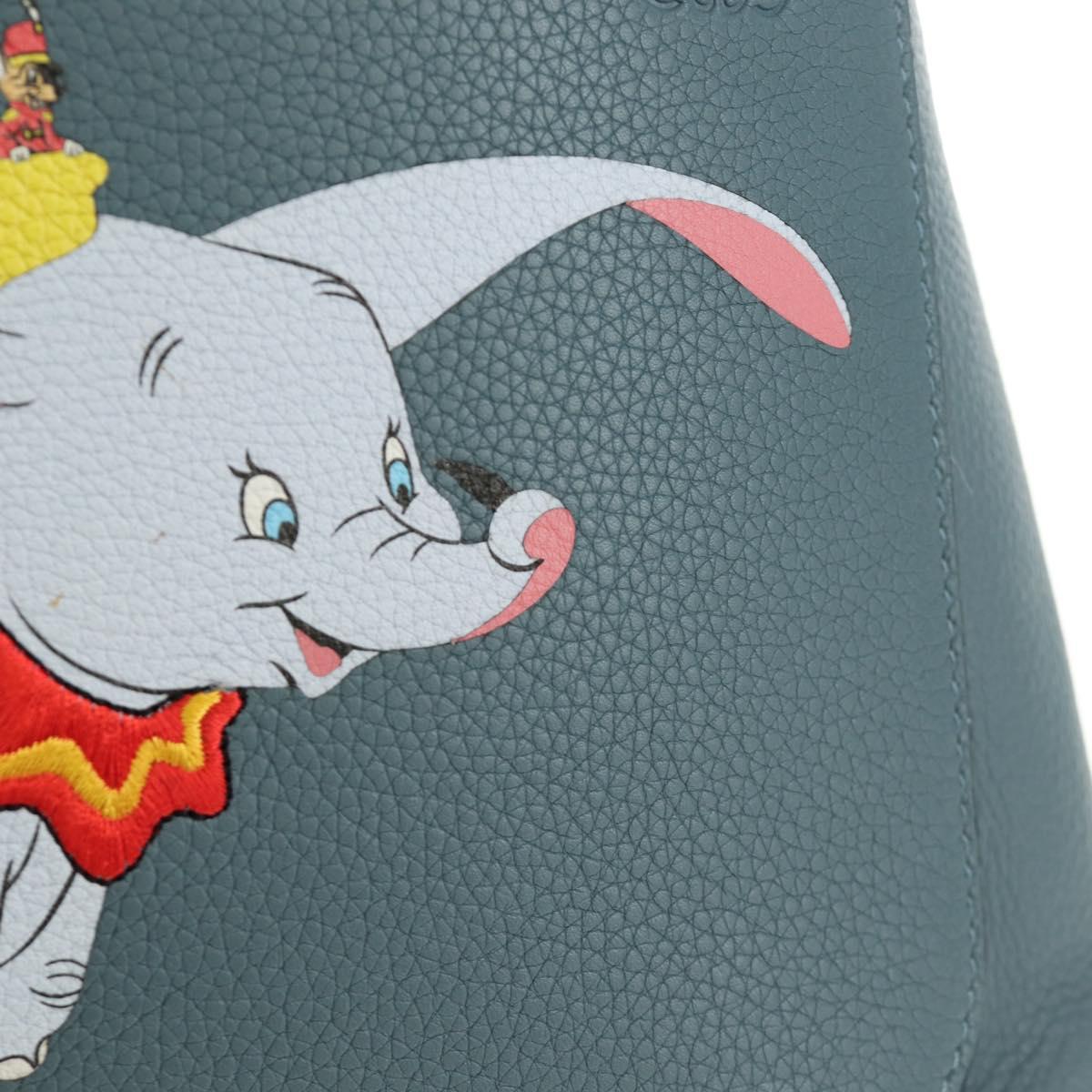 LOEWE Dumbo Goya Disney Collaboration Backpack Leather Silver Blue Auth 185303SAM
