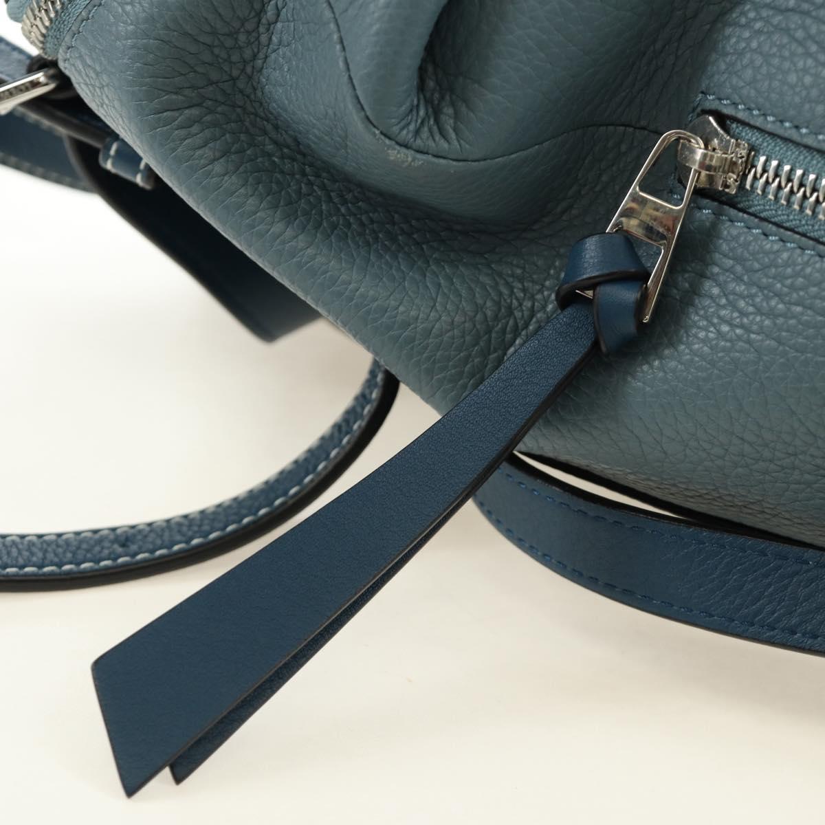 LOEWE Dumbo Goya Disney Collaboration Backpack Leather Silver Blue Auth 185303SAM