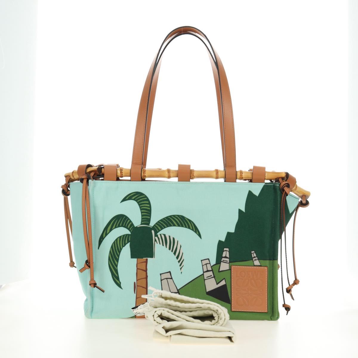 LOEWE Cushion Tote Bag Canvas Light Blue Auth 185304SM