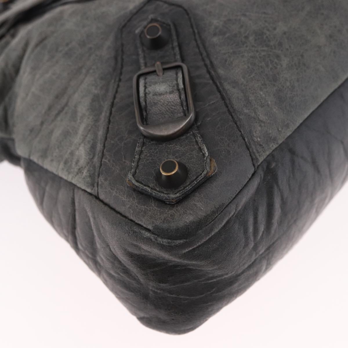 BALENCIAGA The First Hand Bag Leather 2way Gray 103208 Auth 185310A