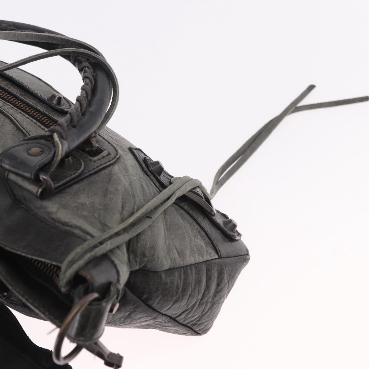 BALENCIAGA The First Hand Bag Leather 2way Gray 103208 Auth 185310A