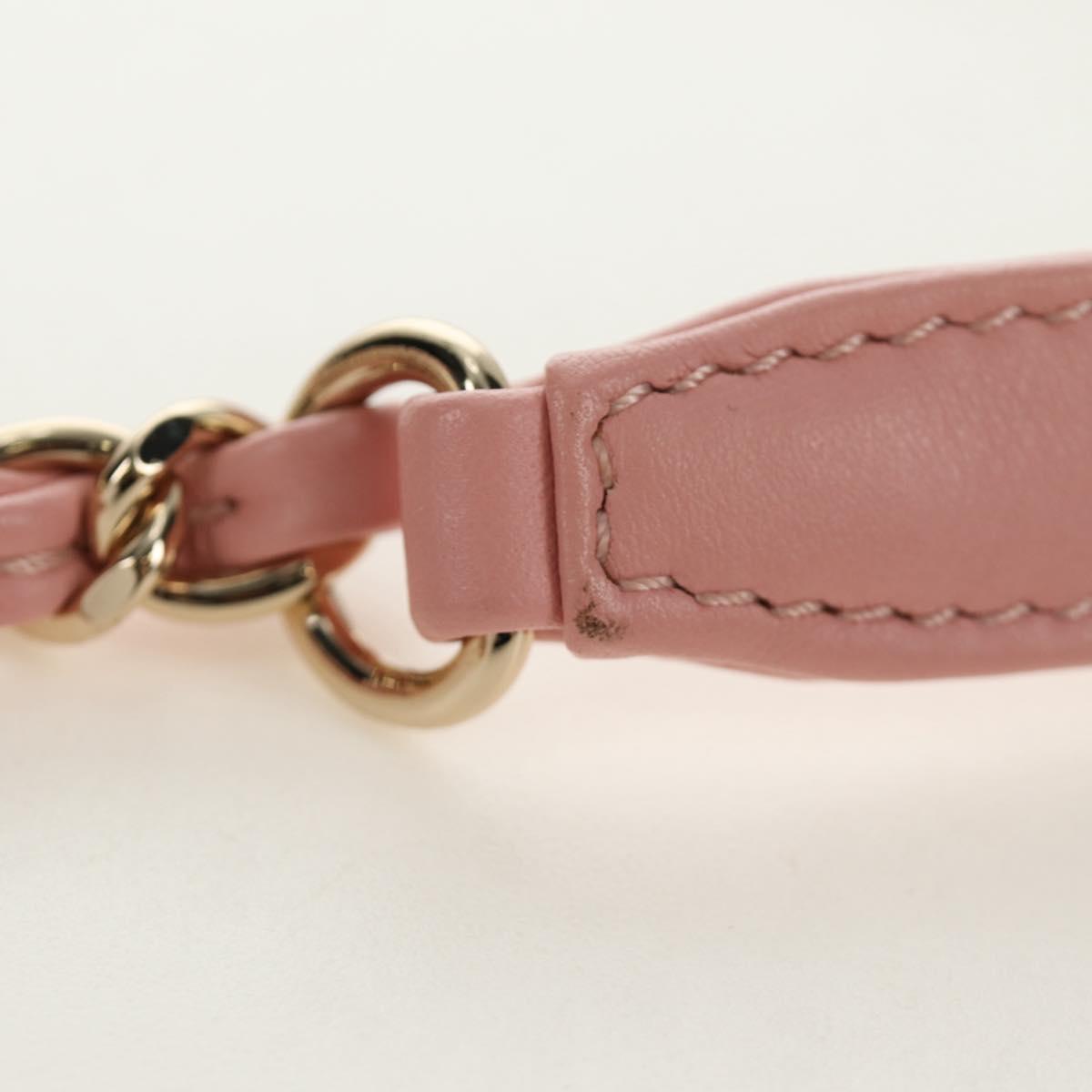 CHANEL Chain Shoulder Bag Tweed 2way Pink Gold CC Auth 185316M