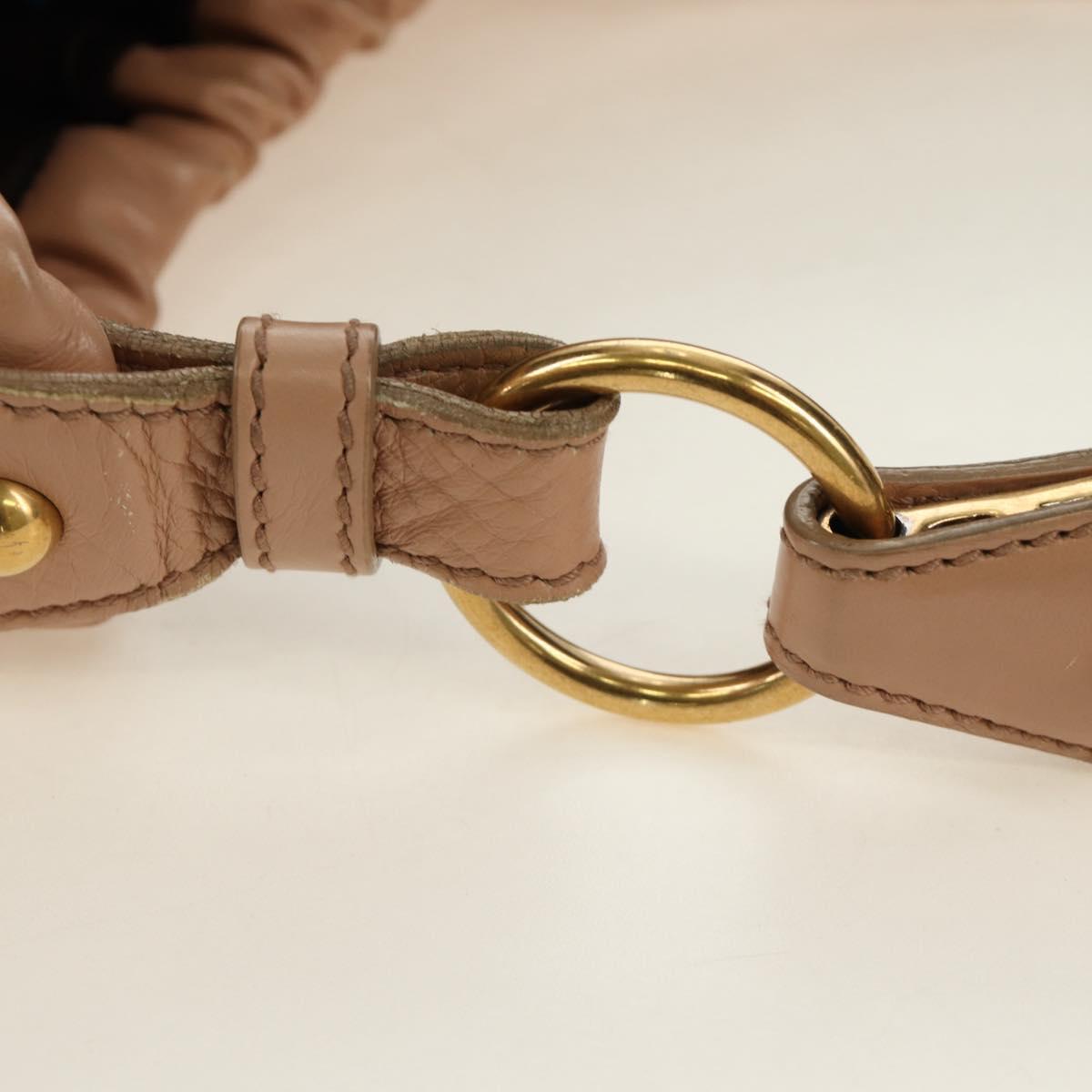 SAINT LAURENT Mombasa Shoulder Bag Leather Pink Gold Auth 185320SM