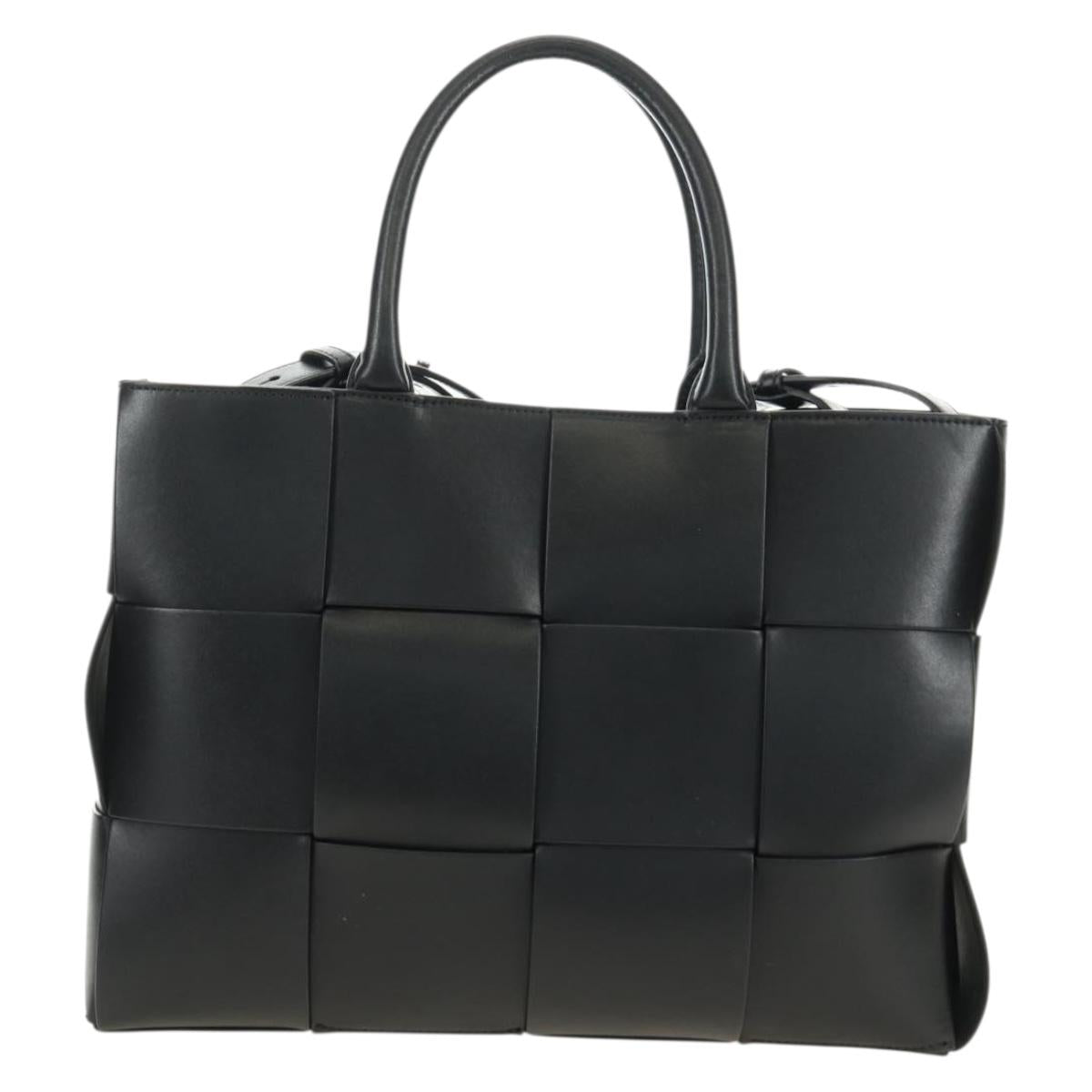 BOTTEGA VENETA MAXI INTRECCIATO Zaalco Bag Leather 2way Black Auth 185322SM